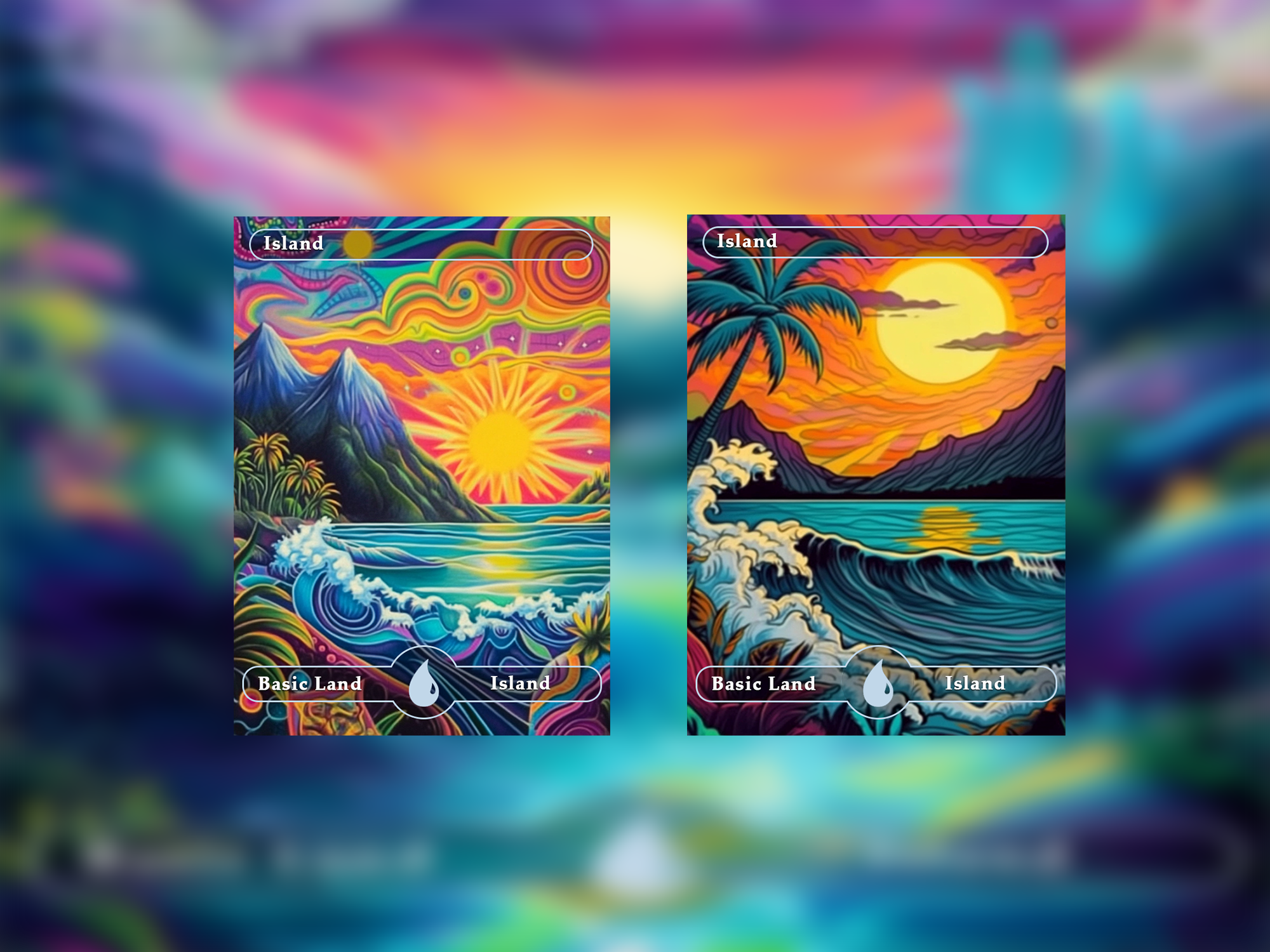 10 island oil painting style proxy cards for EDH. Enhance your Commander Deck