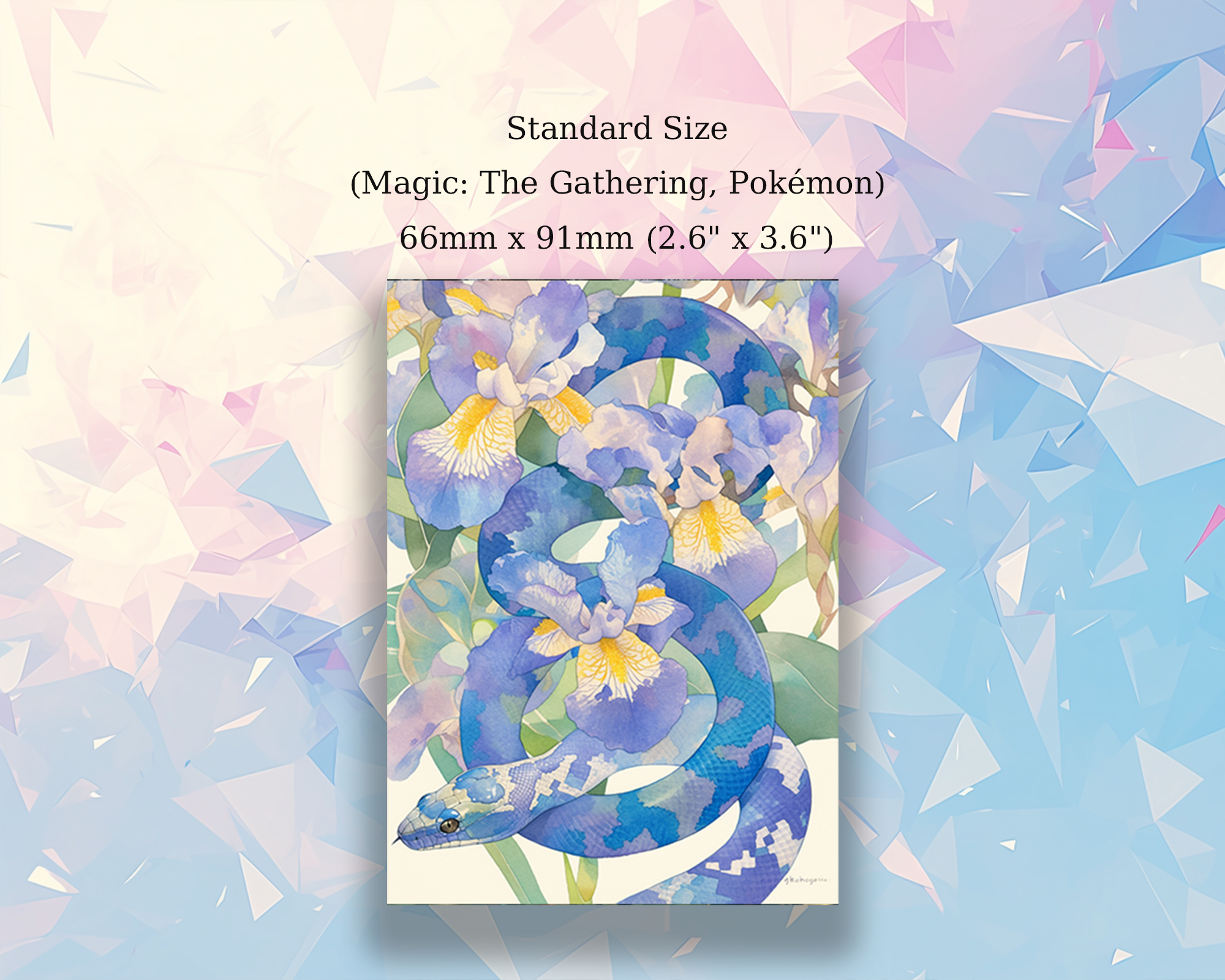 Snake in the flower Top Quality Card Sleeves