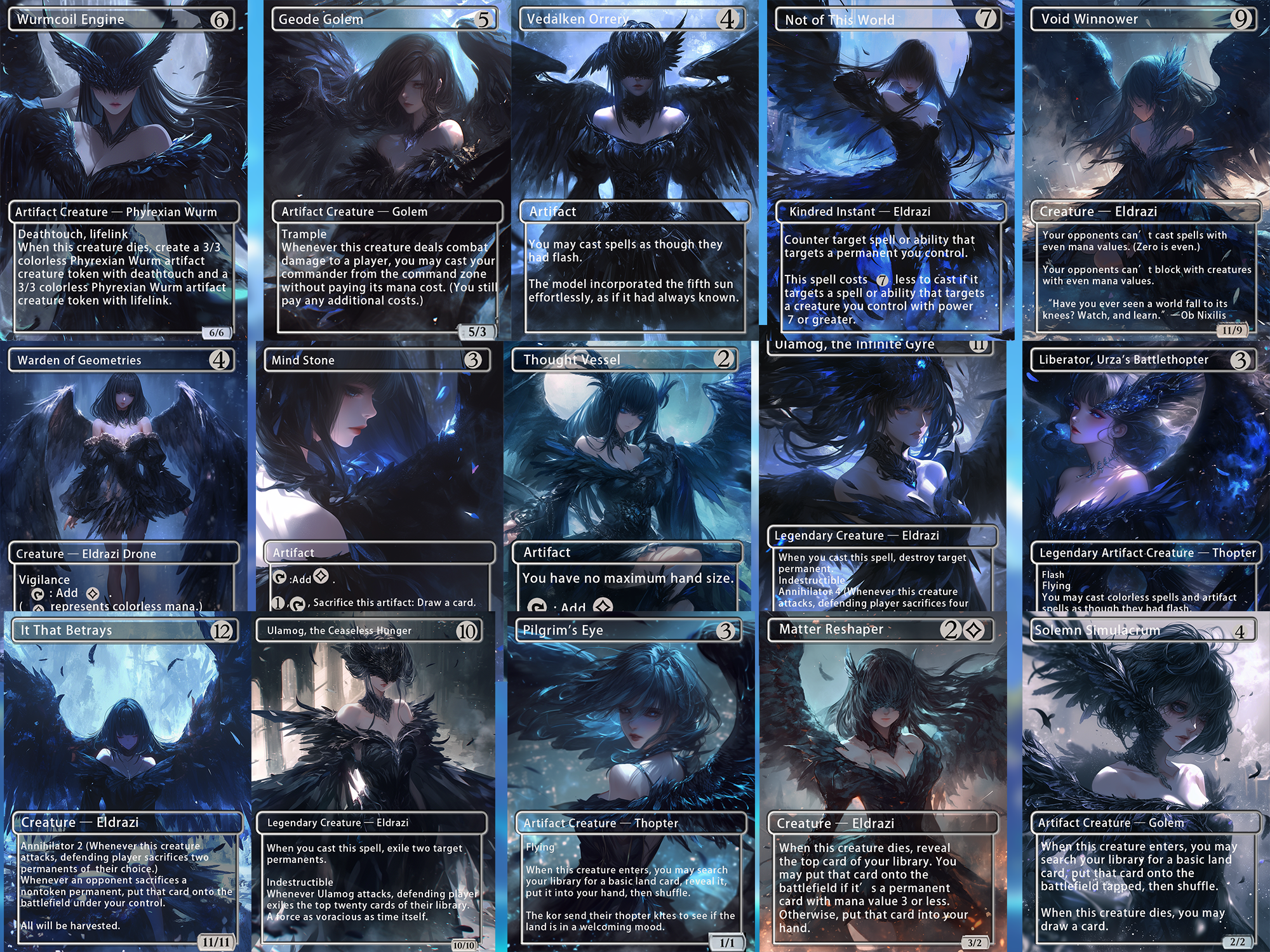 100+Zhulodok Eldrazi Anime Style Waifu Proxy Commander Deck Special Edition Custom MTG EDH Deck English High Quality Cards