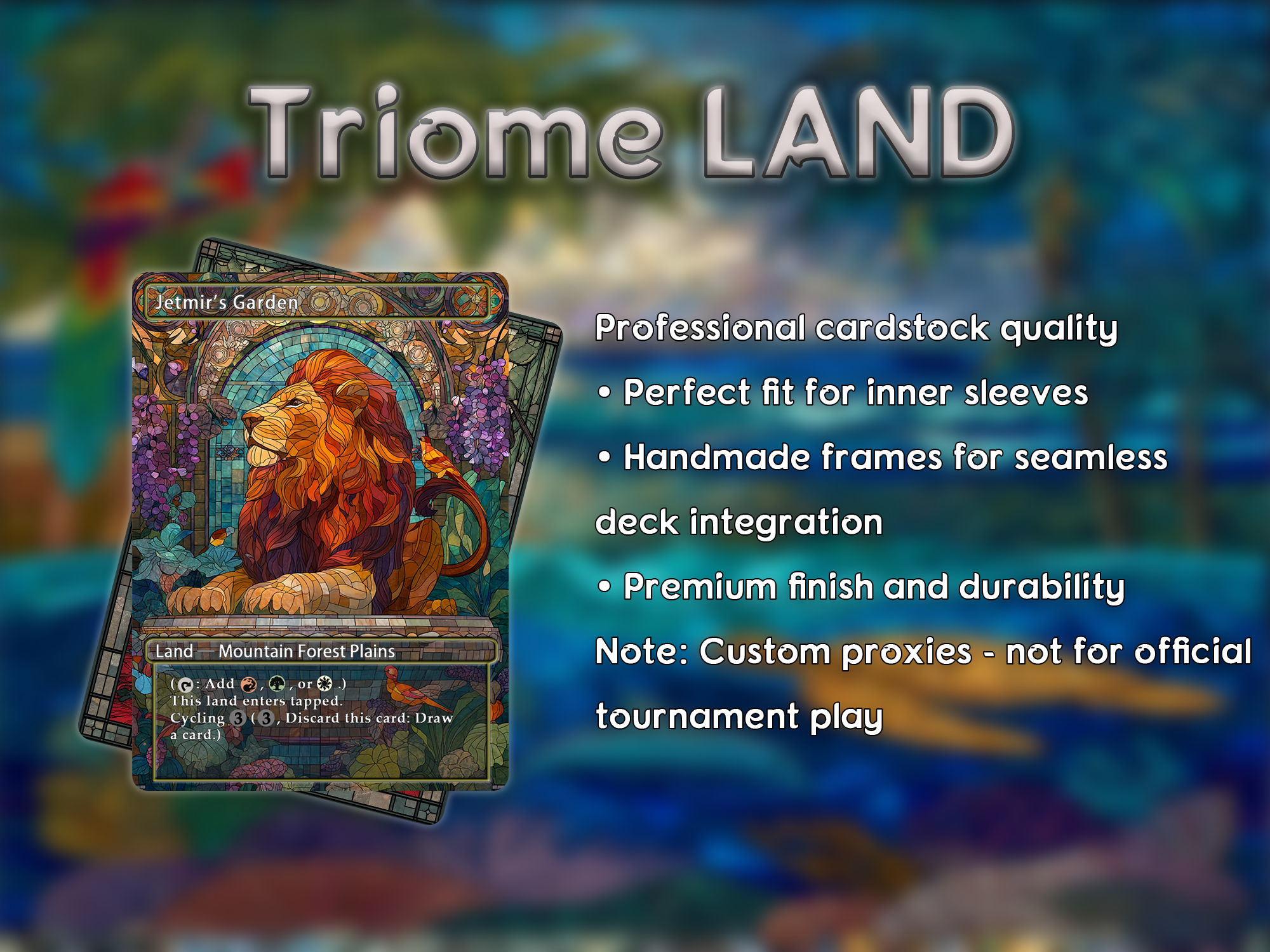 Triome land pack (10+ cards) animal styles set of 10+ unique borderless custom proxy lands High quality lands for EDH or cEDH