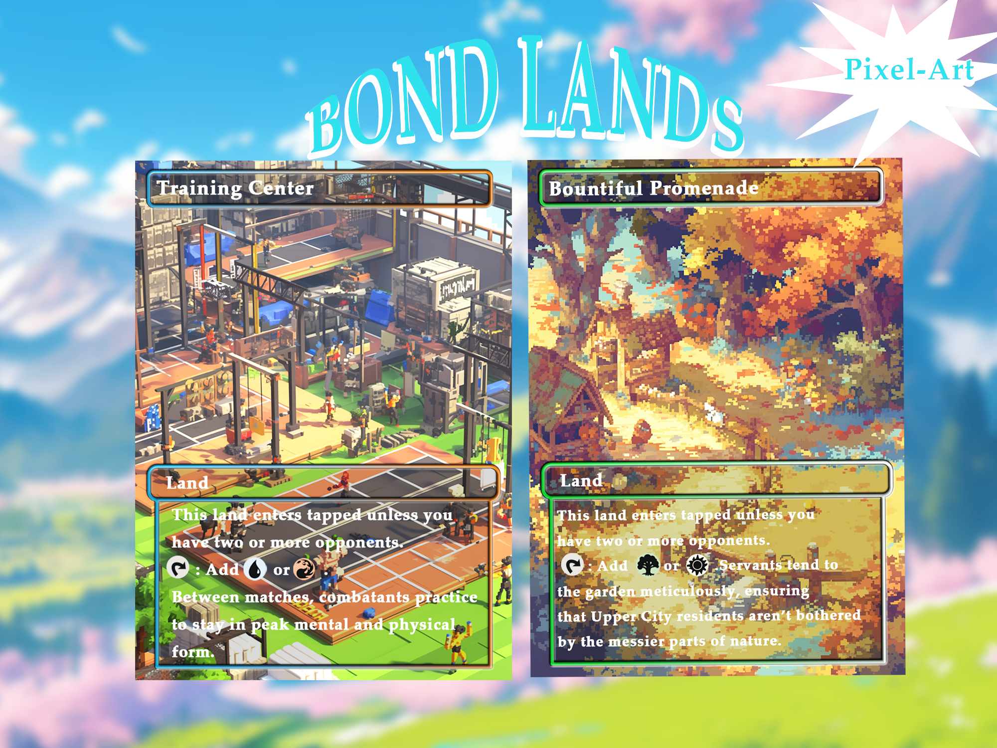 Bond land pack (10+ cards) Pixel-Art lands set of 10+ unique borderless custom proxy lands High quality lands for EDH or cEDH