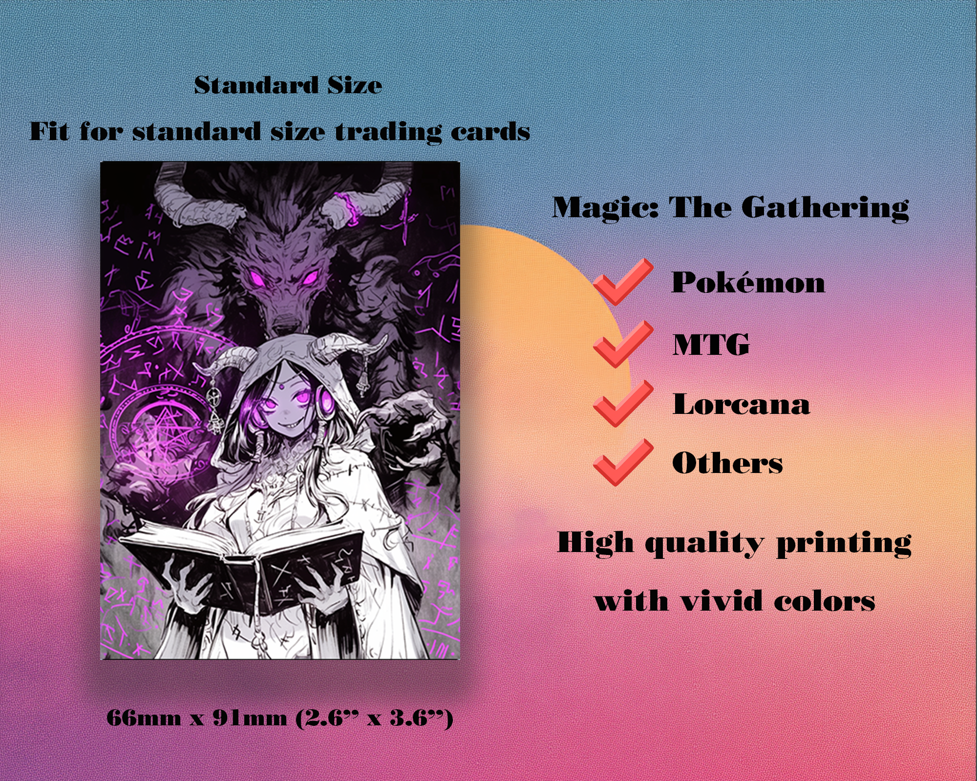 notch mtg card Demonic Tutor 100 Top Quality Card Sleeves! Suitable for Mtg Pokémon