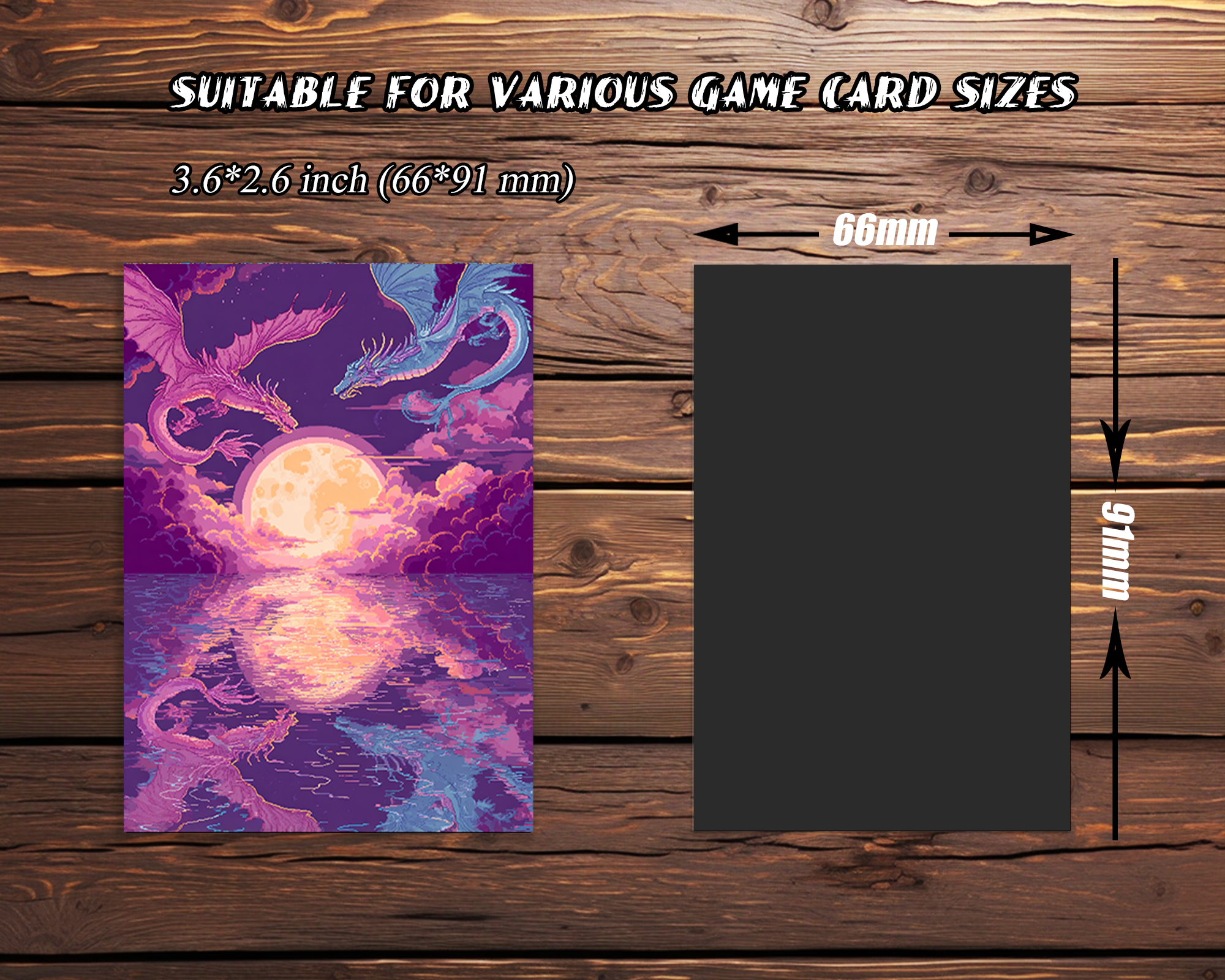 Moonlit Dragons in Pixel Art Card Sleeves