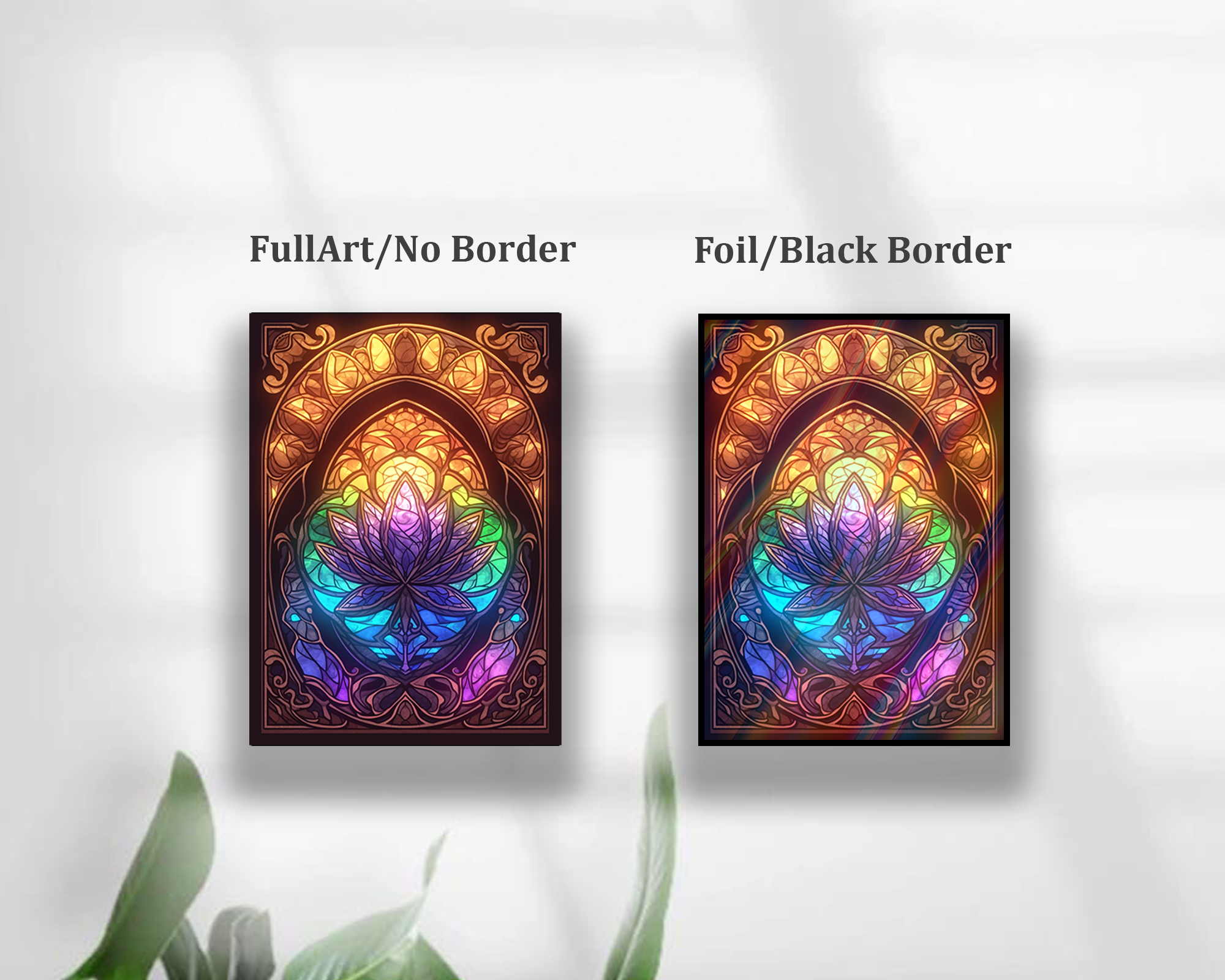 Stained Glass Dark Lotus  Card Sleeves