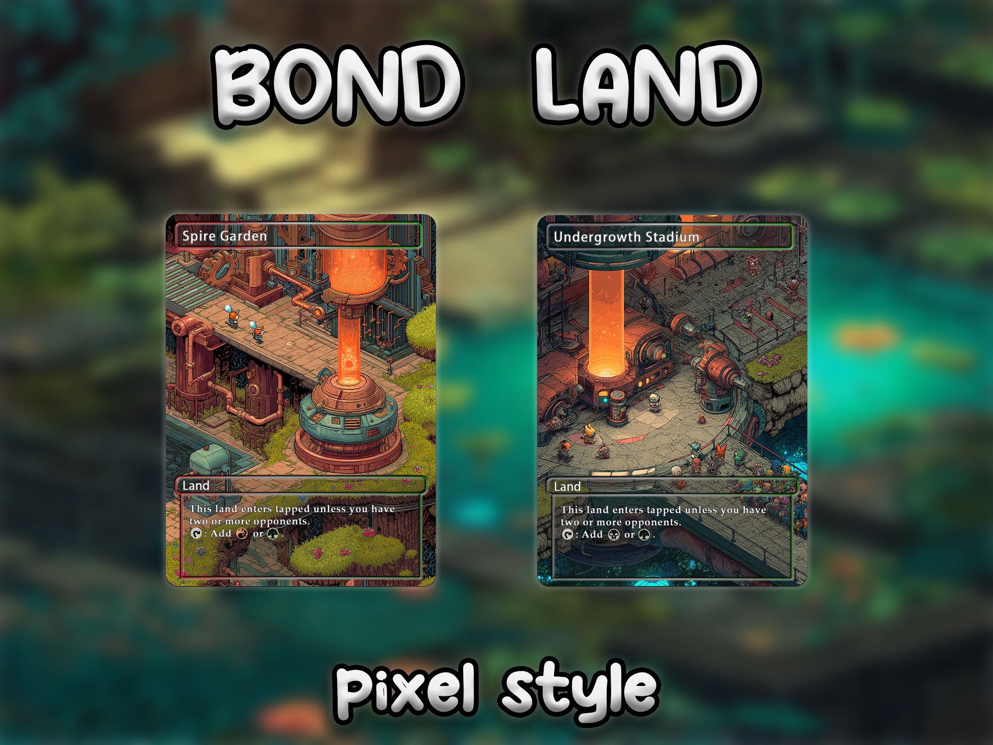 Bond land pack pixel style lands set of 10 unique borderless custom proxy lands High quality lands for EDH or cEDH