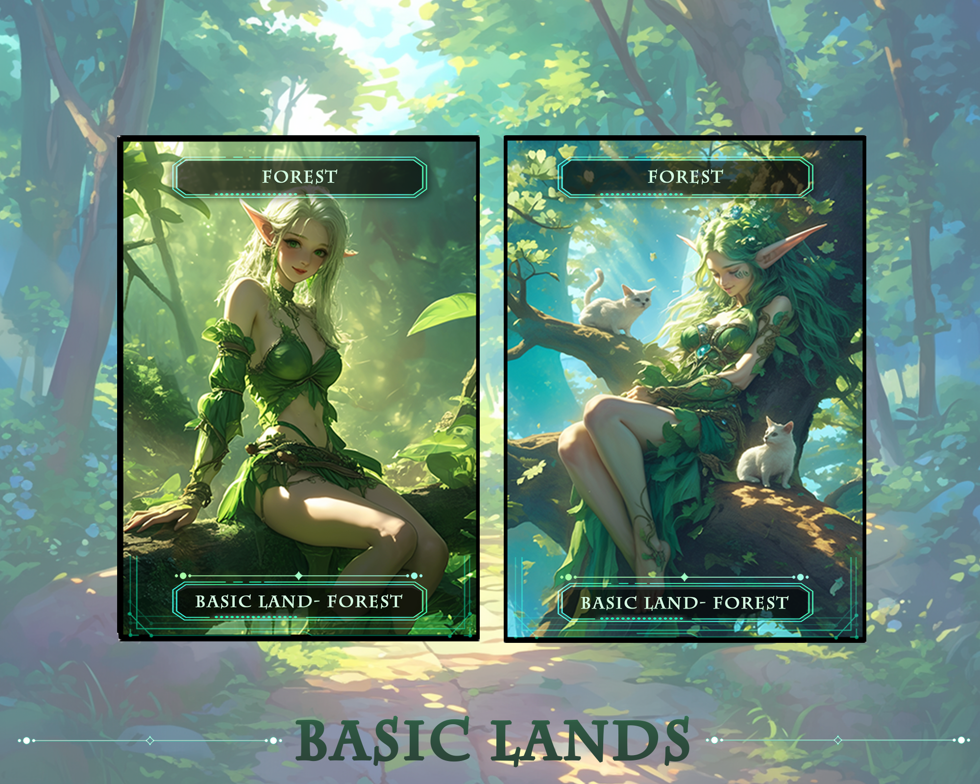 10Basic Lands MTG PROXY Anime Waifu for Magic The Gathering Decks , Cu 10Basic Lands MTG PROXY Anime Waifu for Magic The Gathering Decks , Cu