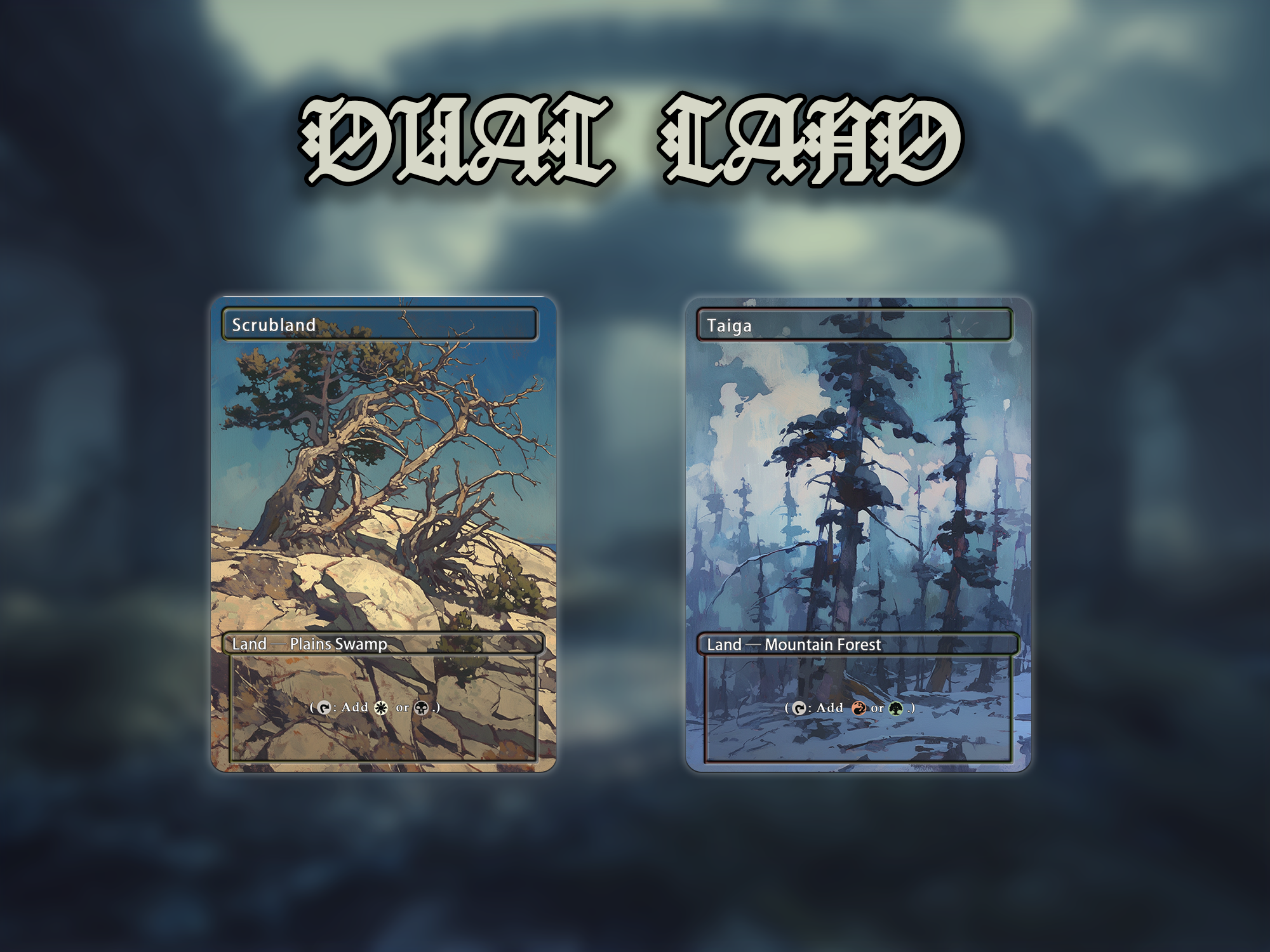 Dual land pack (10+ cards) Anime watercolour lands set of 10+ unique borderless custom proxy lands High quality lands for EDH or cEDH