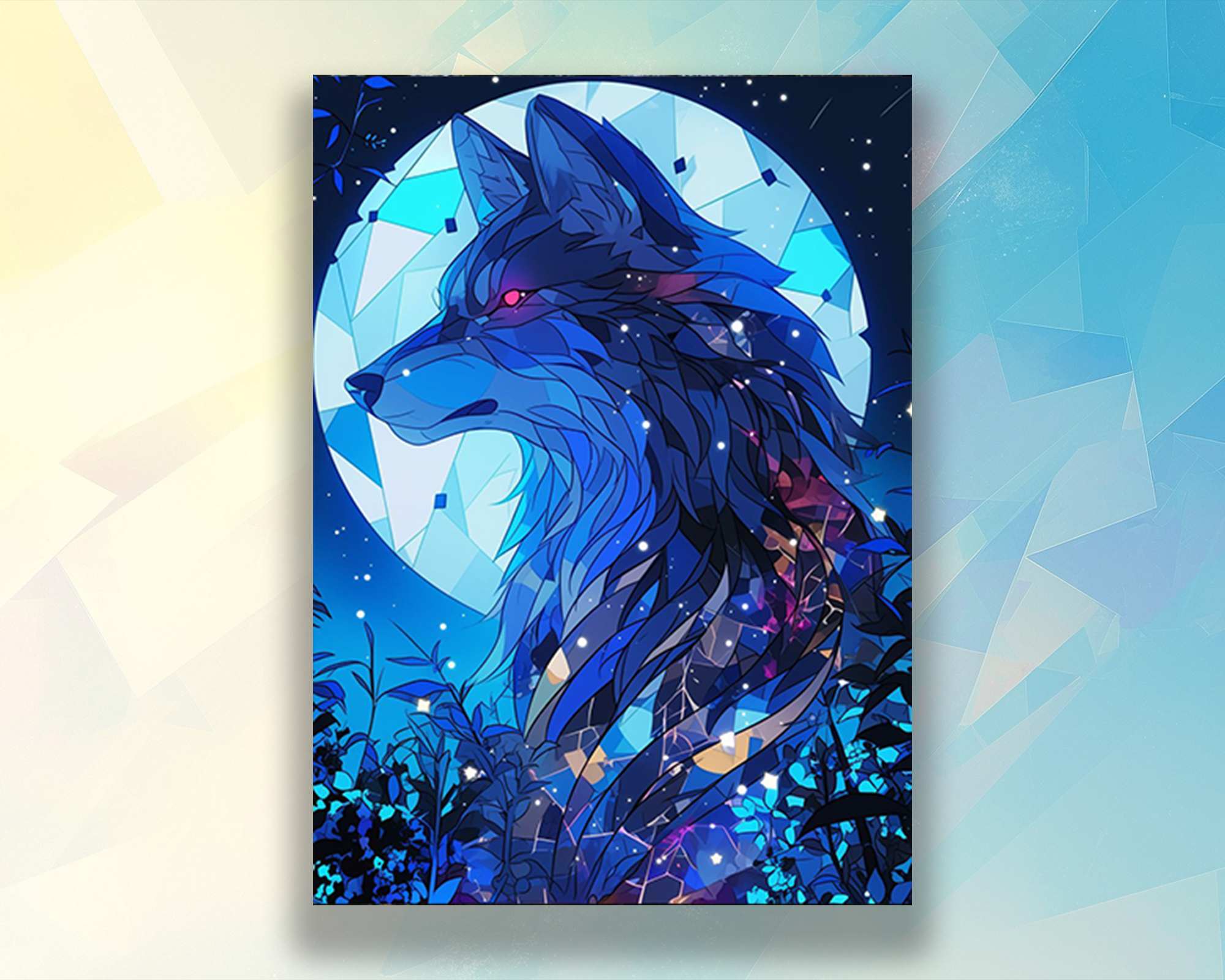 Stained Glass Wolf Top Quality Sleeves