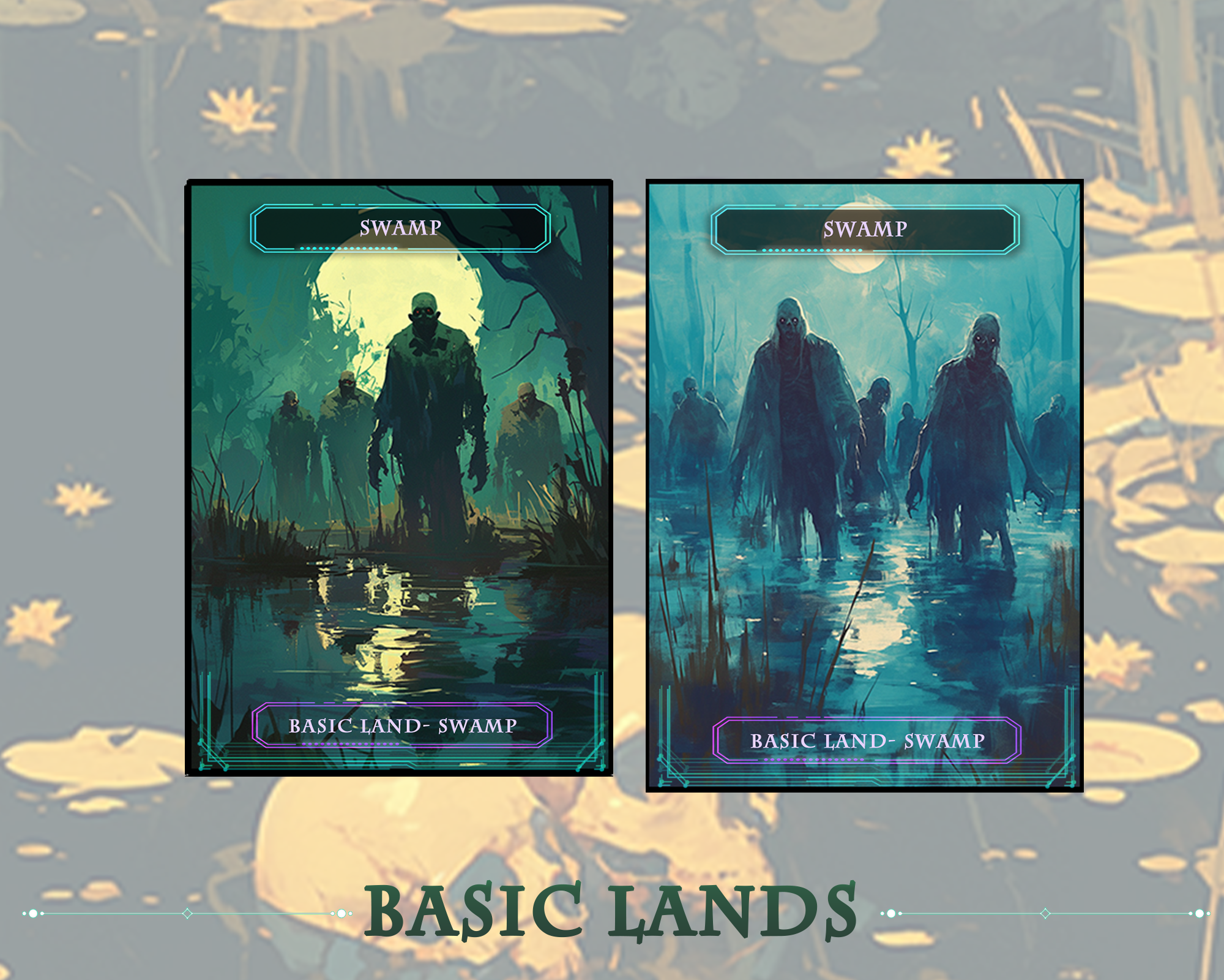 10 Basic Lands MTG  for Magic The Gathering Decks , Custom Art Proxies , TCG Collectible Magic Card Gift