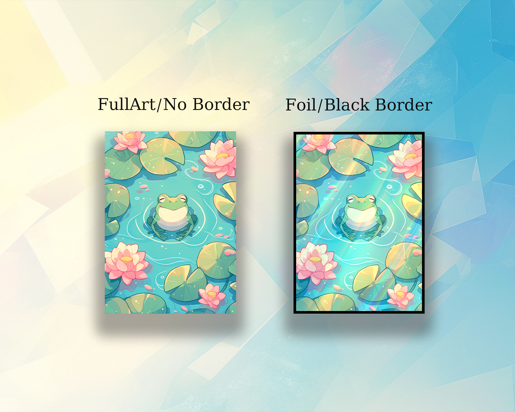 Kawaii Frog in lotus pool Card Sleeves Kawaii Frog in lotus pool Card Sleeves