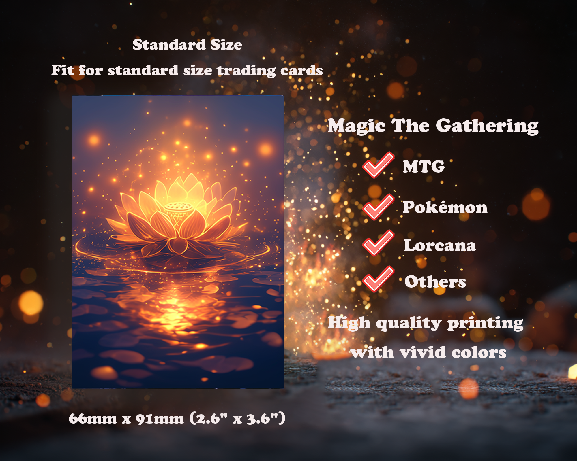 Golden Lotus Card Sleeves