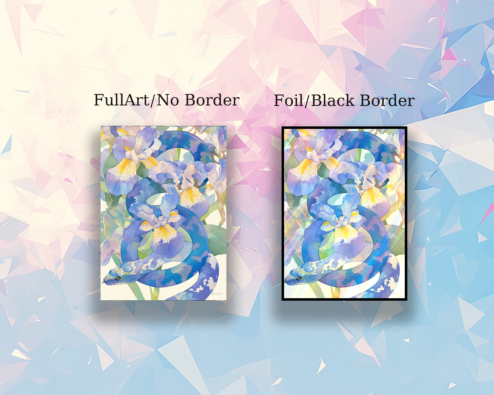 Snake in the flower Top Quality Card Sleeves