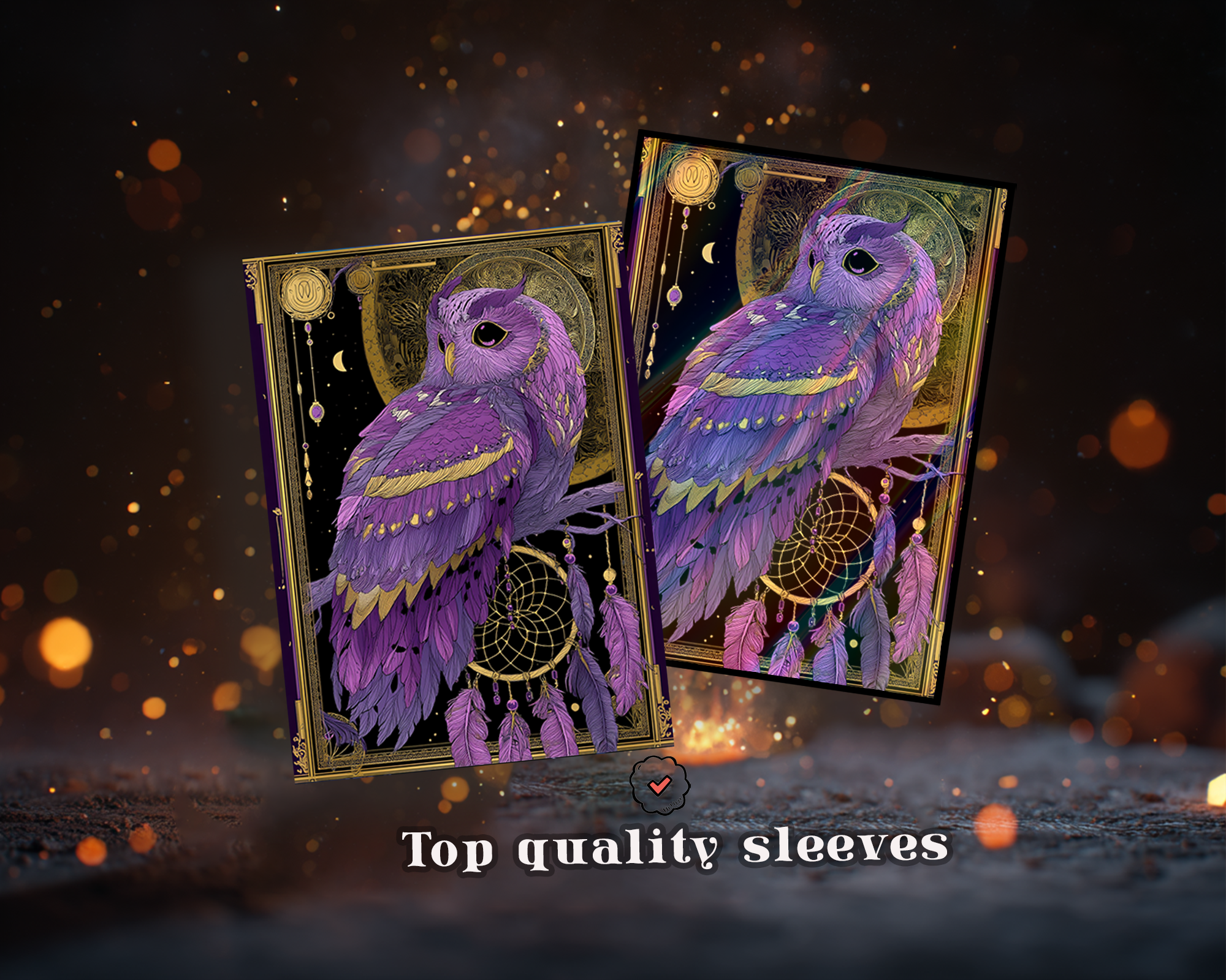 Purple Mystic Owl Card Sleeves