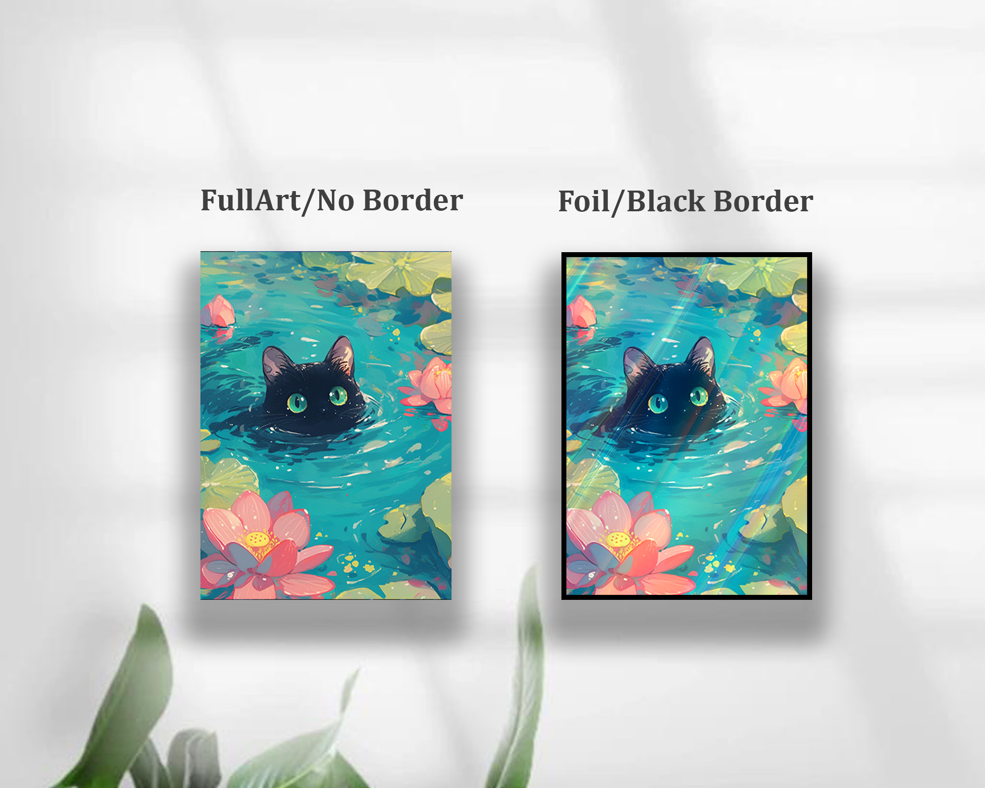 cat in lotus pond High Quality Card Sleeves