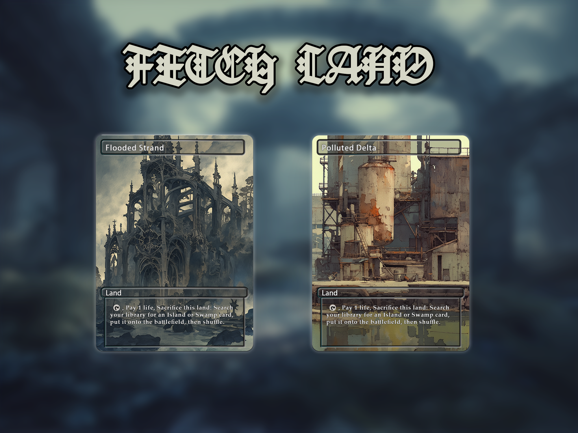 Fetch land pack (10+ cards) Anime watercolour lands set of 10+ unique borderless custom proxy lands High quality lands for EDH or cEDH