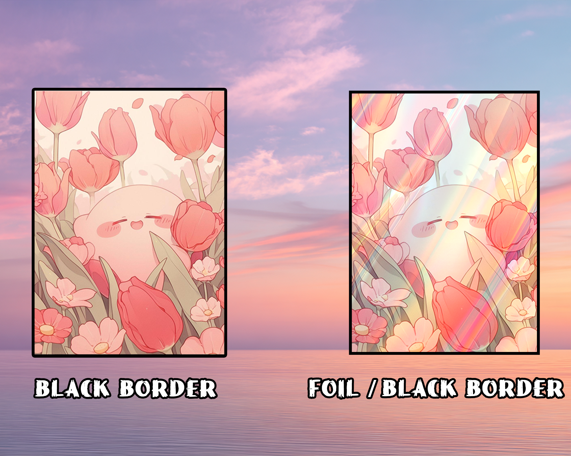 Party Kirby In Purple Flower Field Card Sleeves