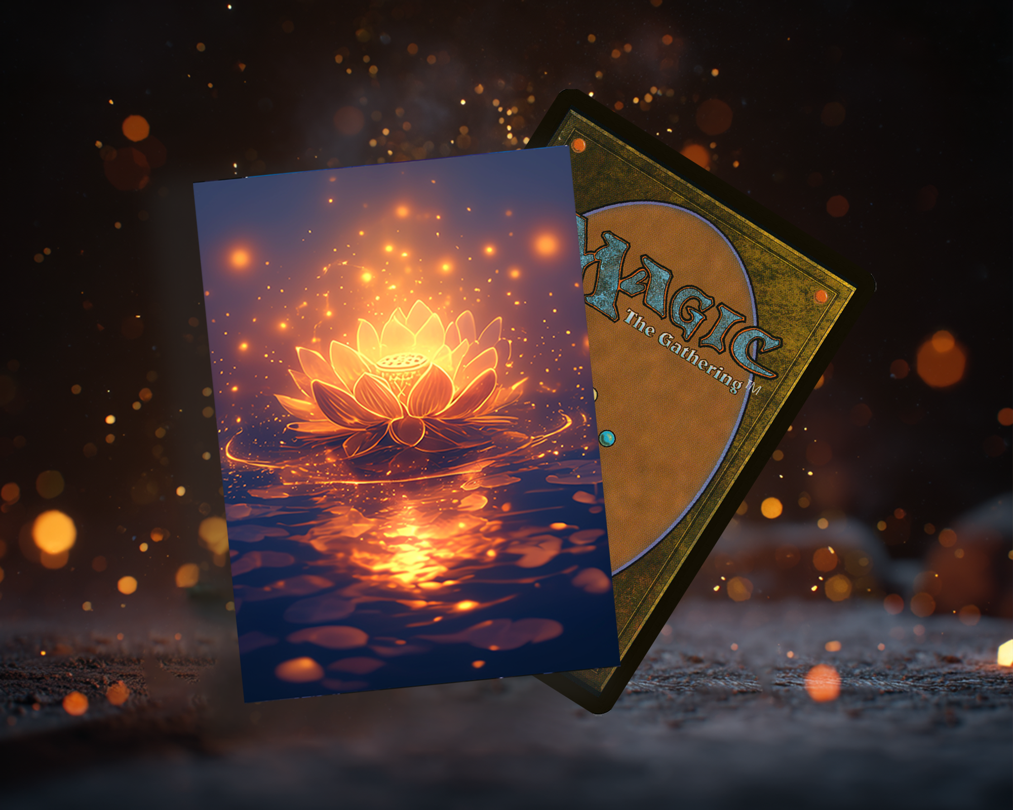 Golden Lotus Card Sleeves