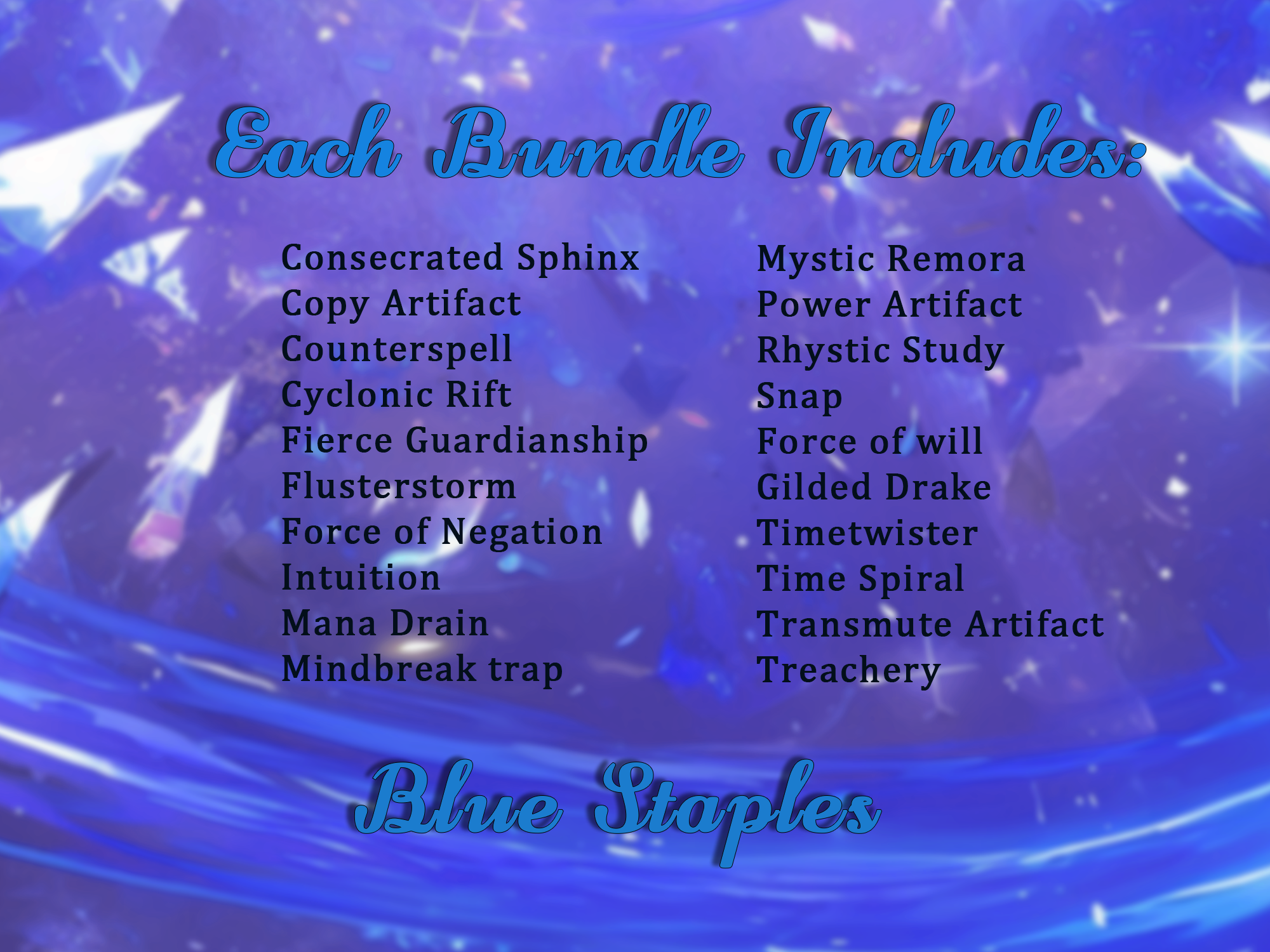 20 Blue Staples | Premium EDH Proxy cards
