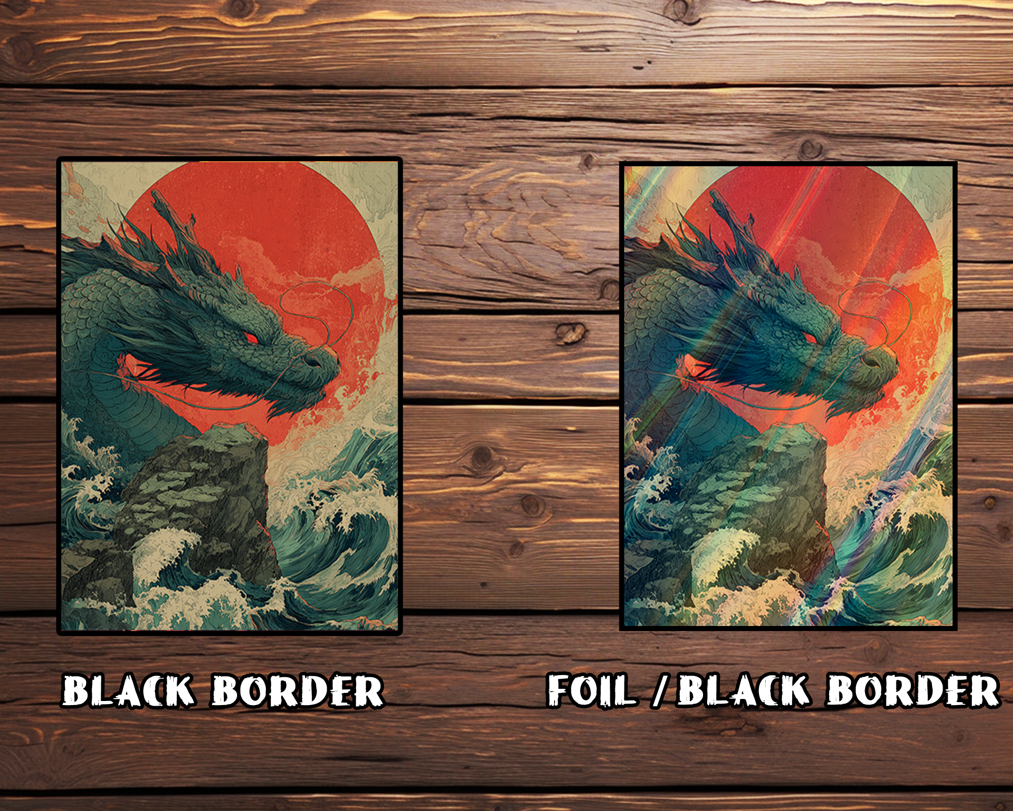 Japanese Wave Dragon Card Sleeves
