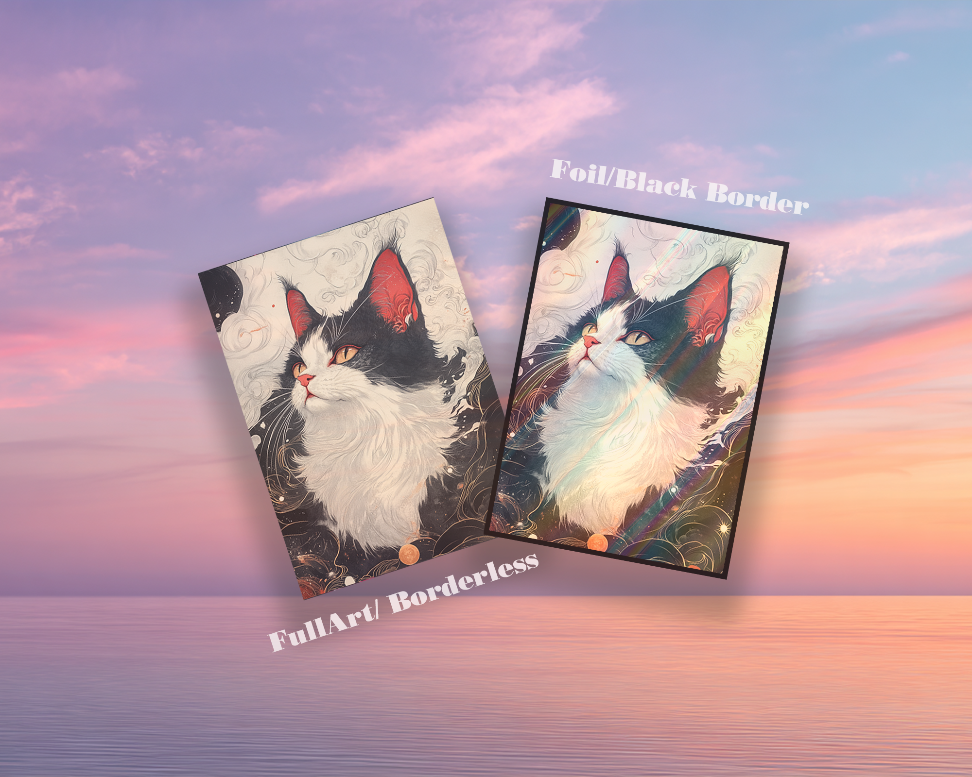 Black And White Cat Card Sleeves