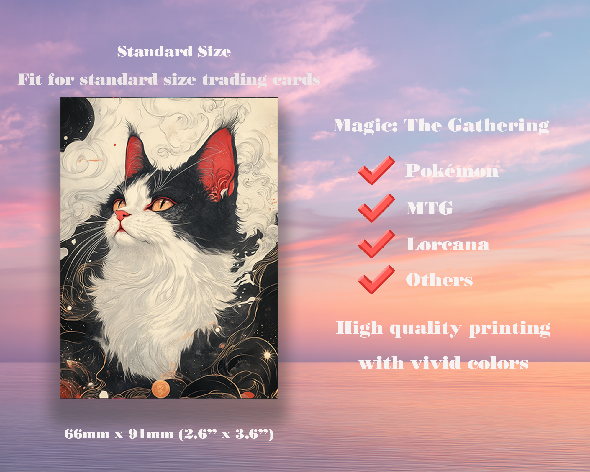 Black And White Cat Card Sleeves