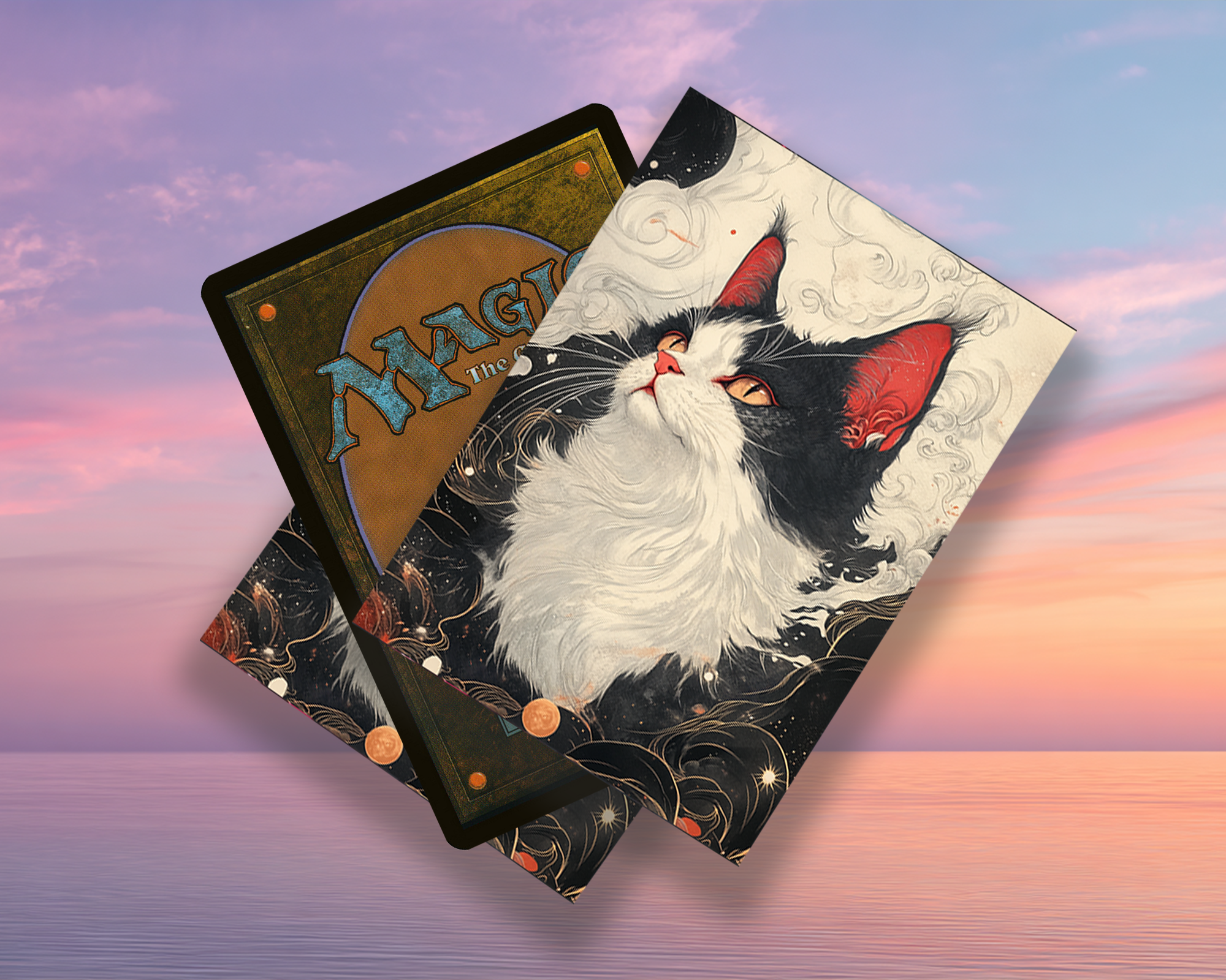 Black And White Cat Card Sleeves