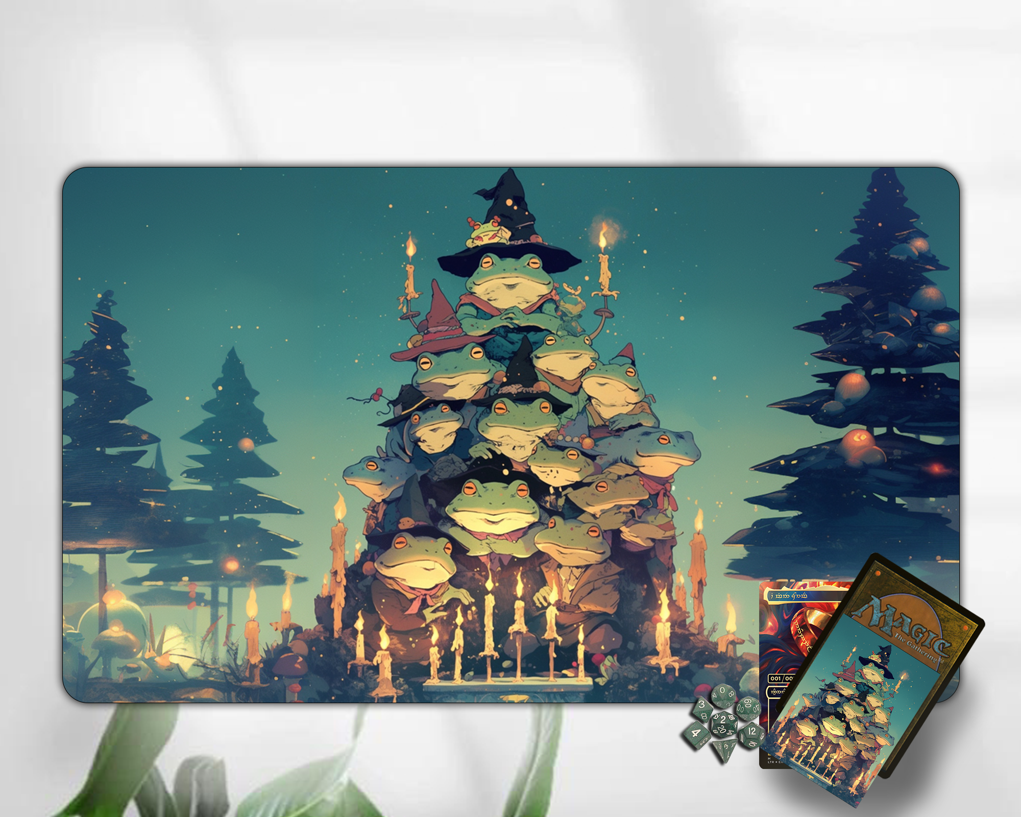 Frog Wizard Tower  Play Mat| TCG Card game