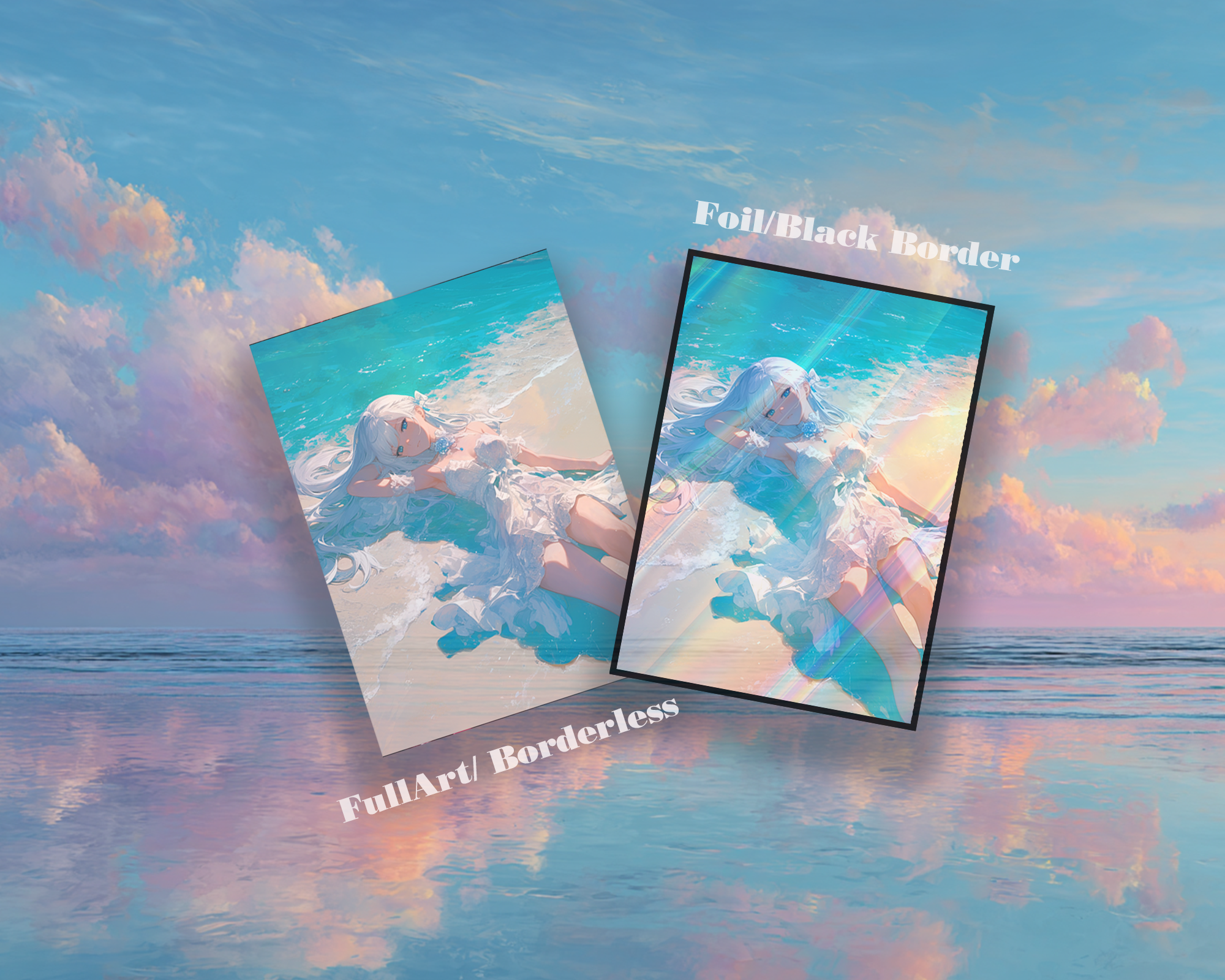 Anime Girl On the Beach Card Sleeves