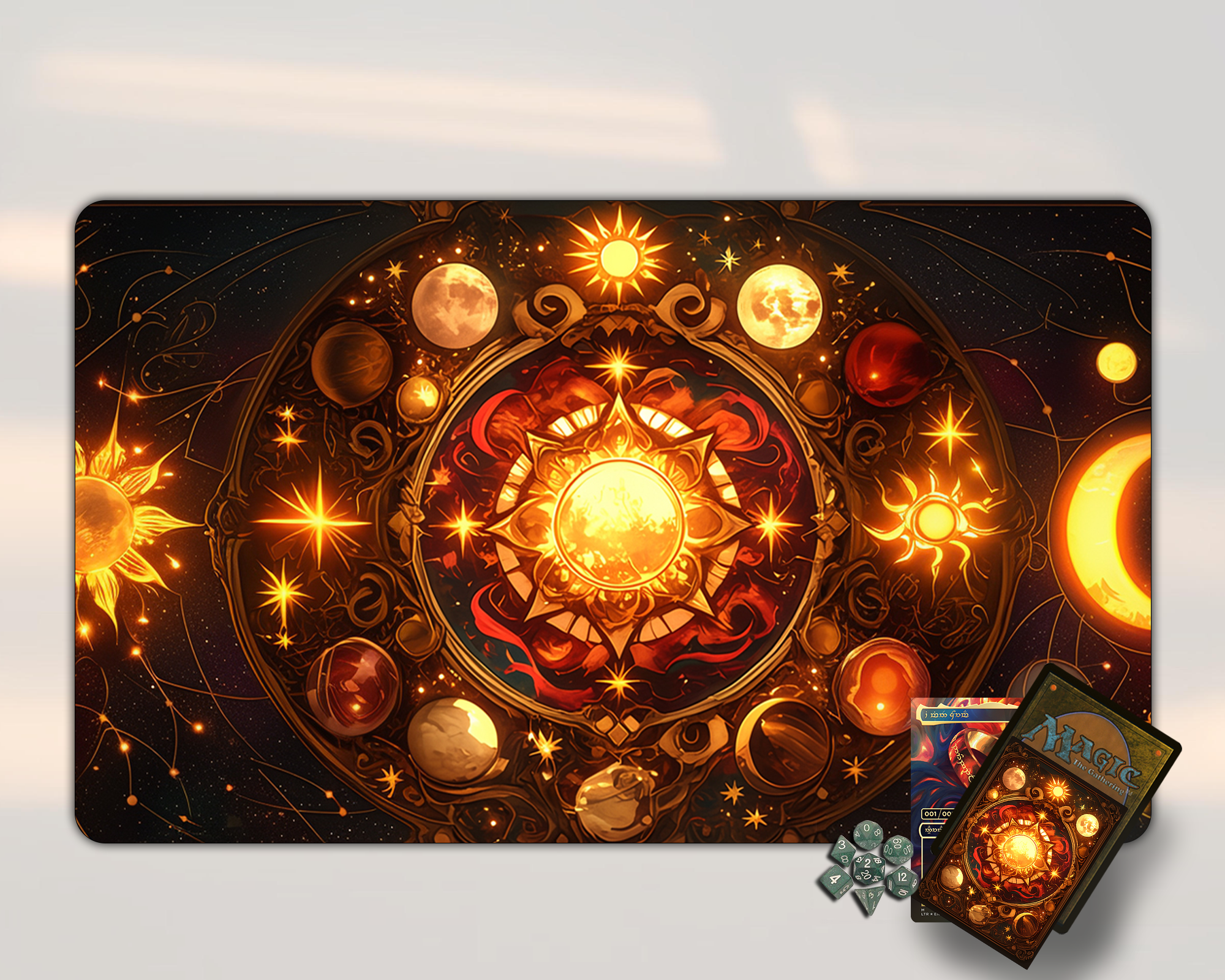 Solar & Lunar Design  Play Mat| TCG Card game