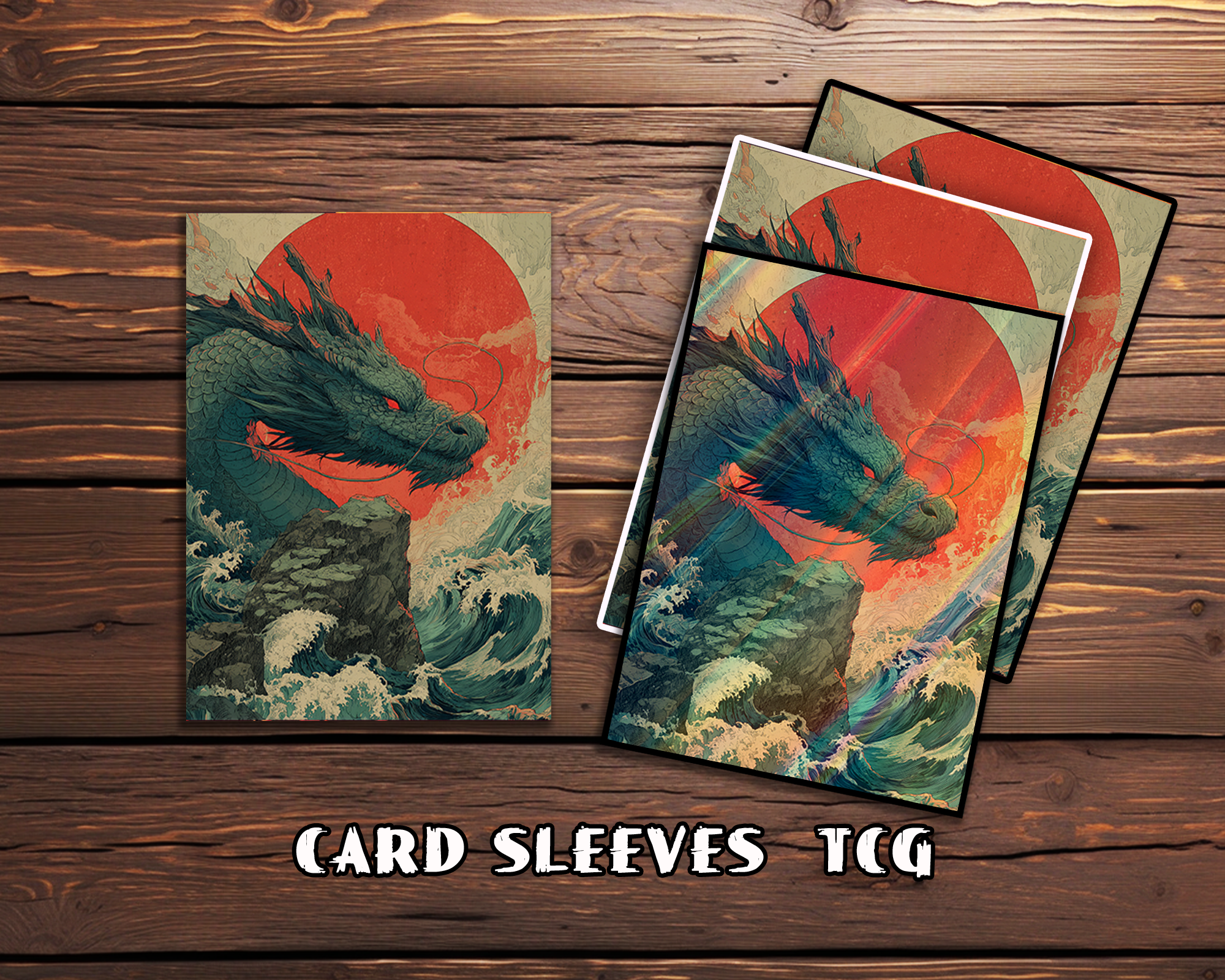 Japanese Wave Dragon Card Sleeves