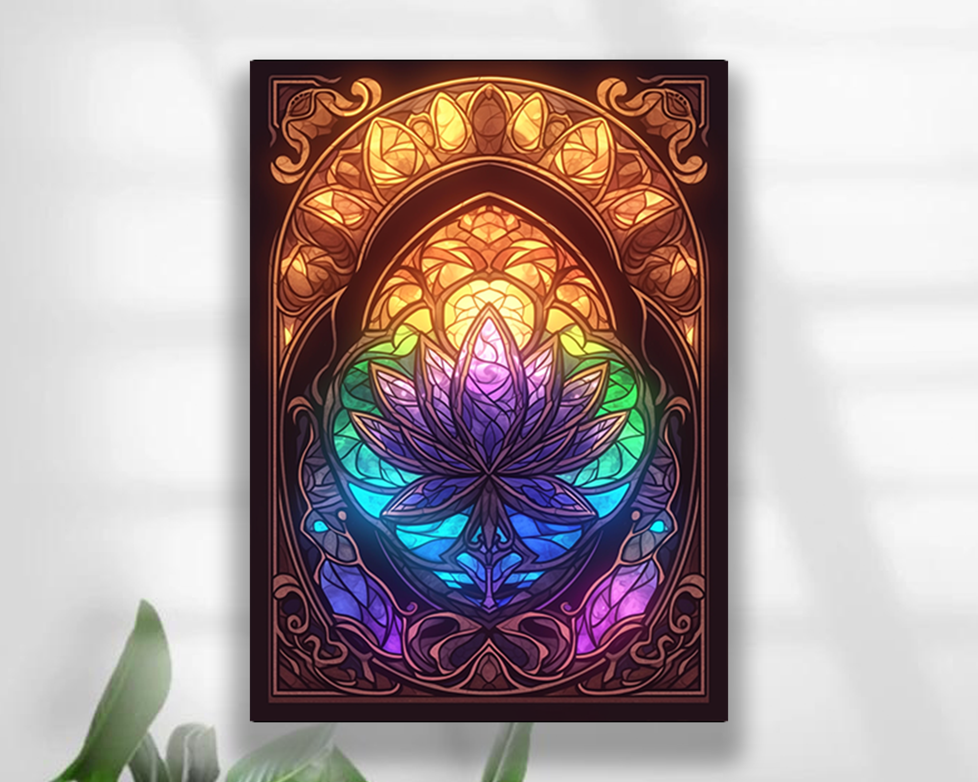 Stained Glass Dark Lotus  Card Sleeves