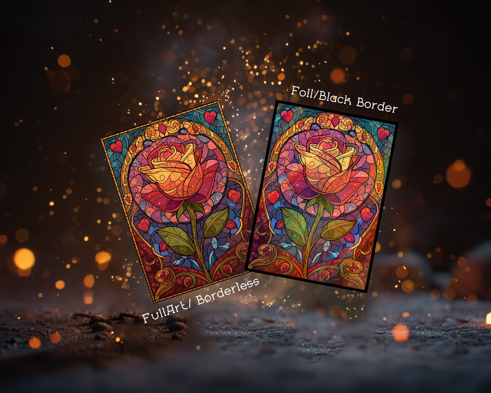 Stained Glass Rose Card Sleeves