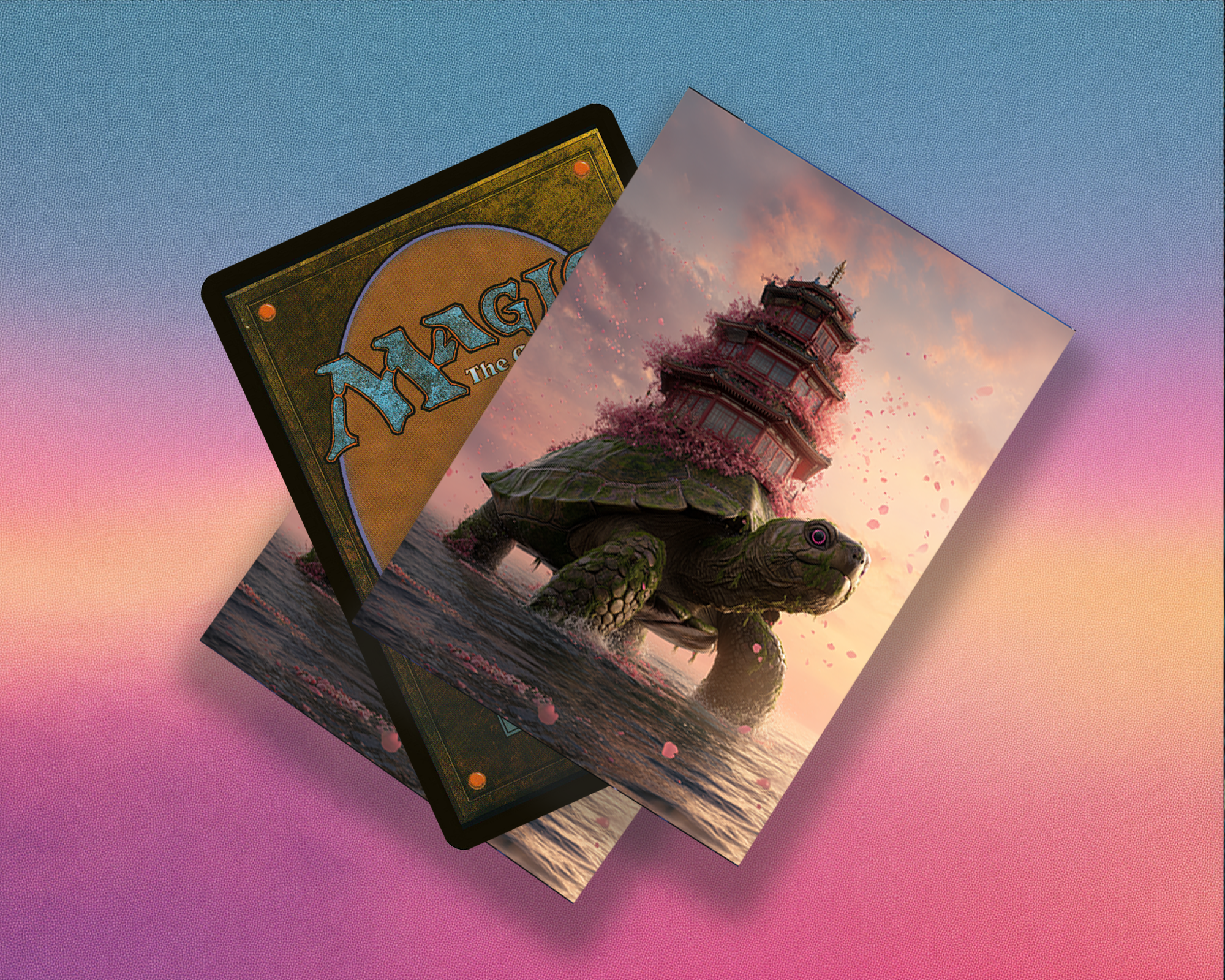 Giant Turtle with a Tower of Dreams Card Sleeves