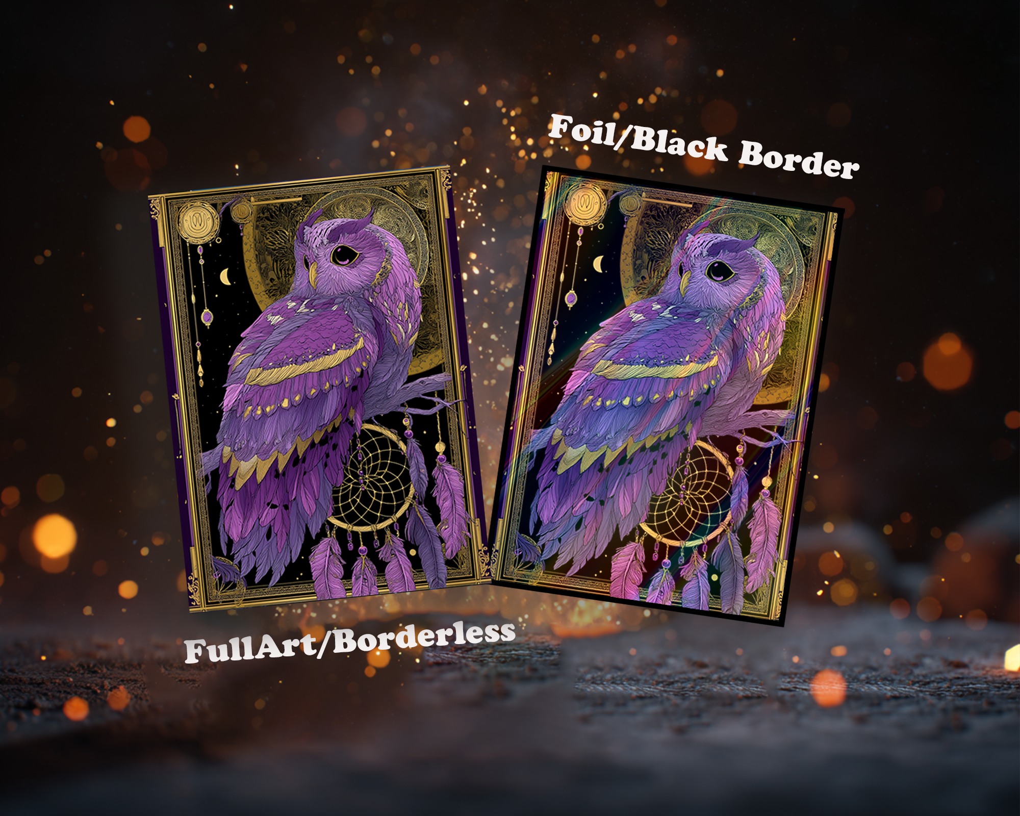 Purple Mystic Owl Card Sleeves