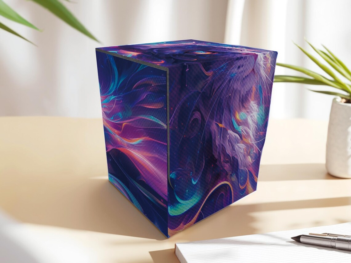 Neon Cat Deck Box - Anime style, 200 Storage Collectible Deck Boxes, Custom Leather Deck Boxes