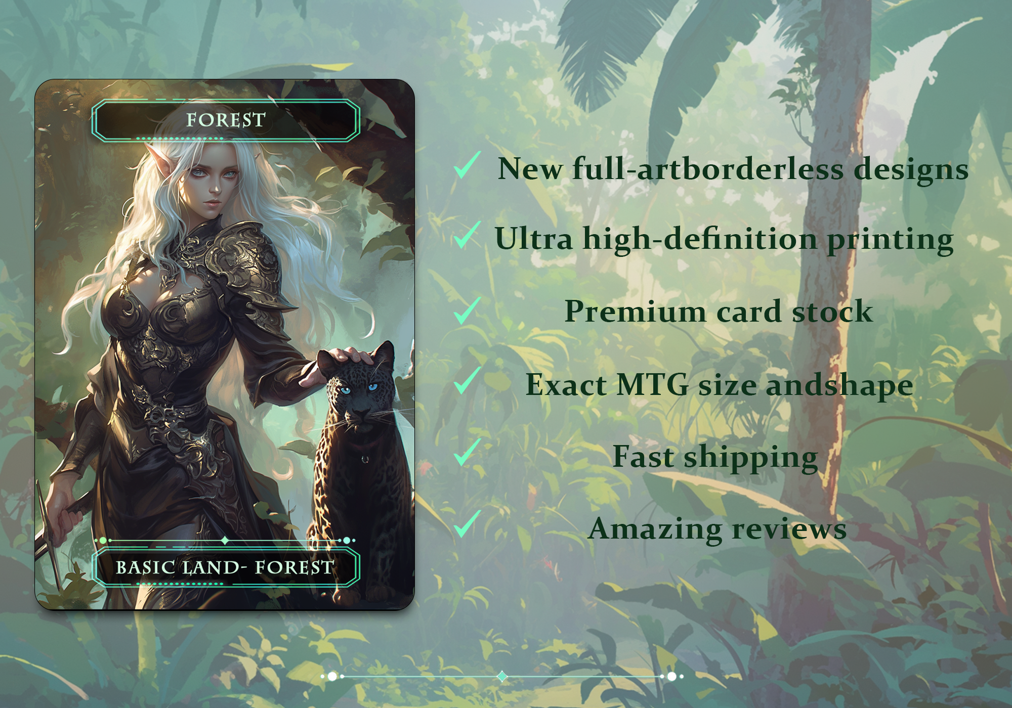 Anime Waifu Basic Lands - Magic - themed Trading Cards