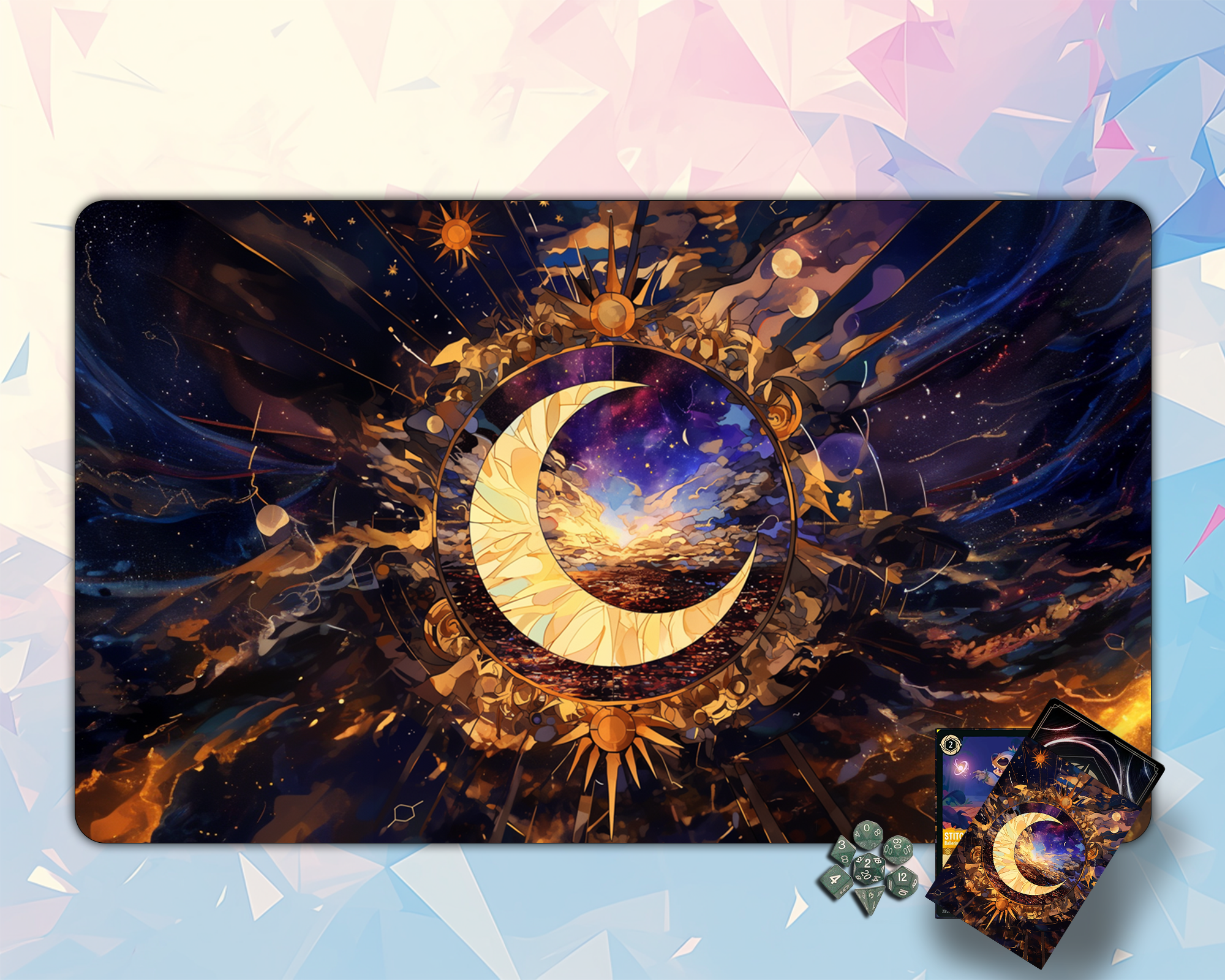 Mystic Moon & Stars  Play Mat| TCG Card game