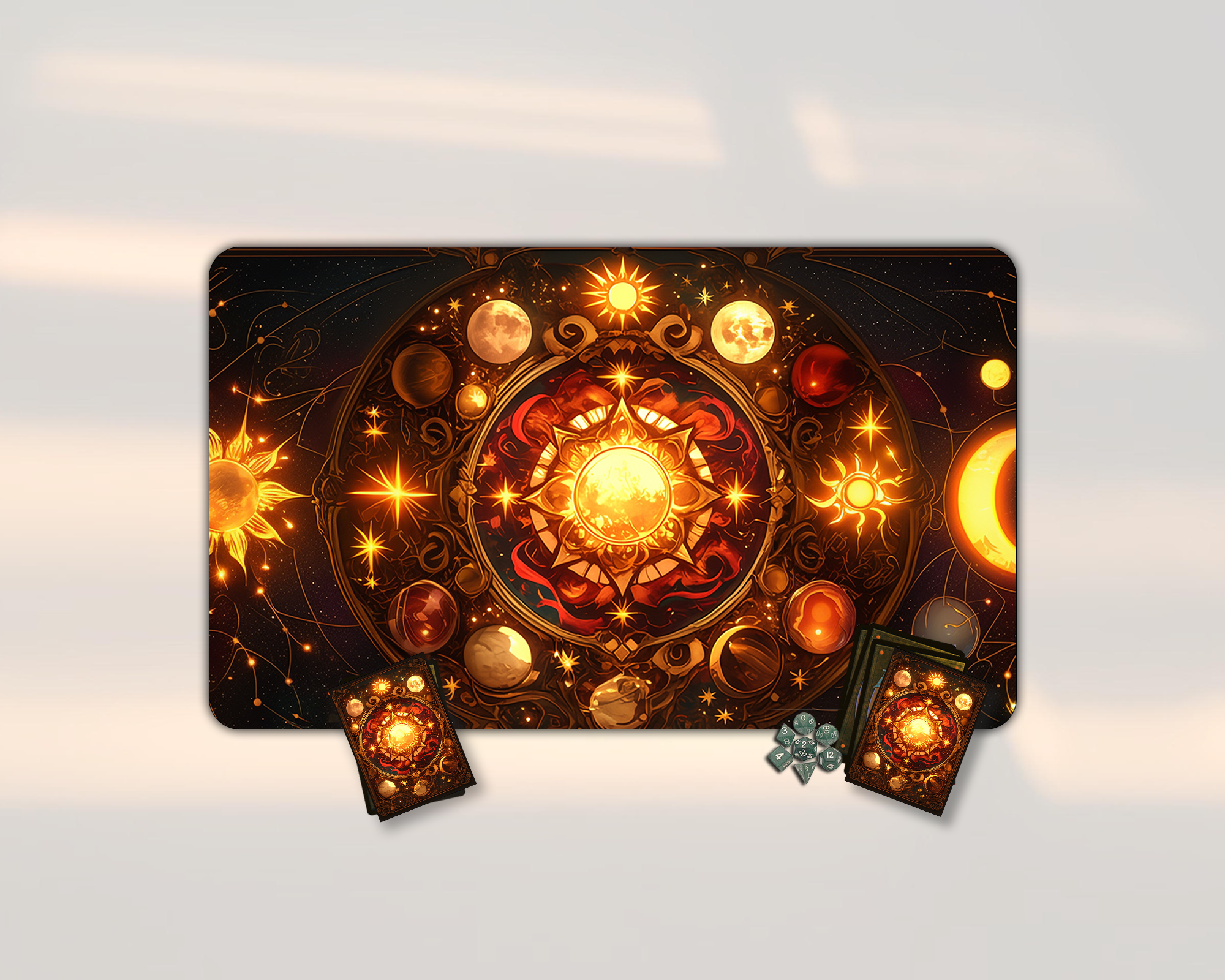 Solar & Lunar Design  Play Mat| TCG Card game