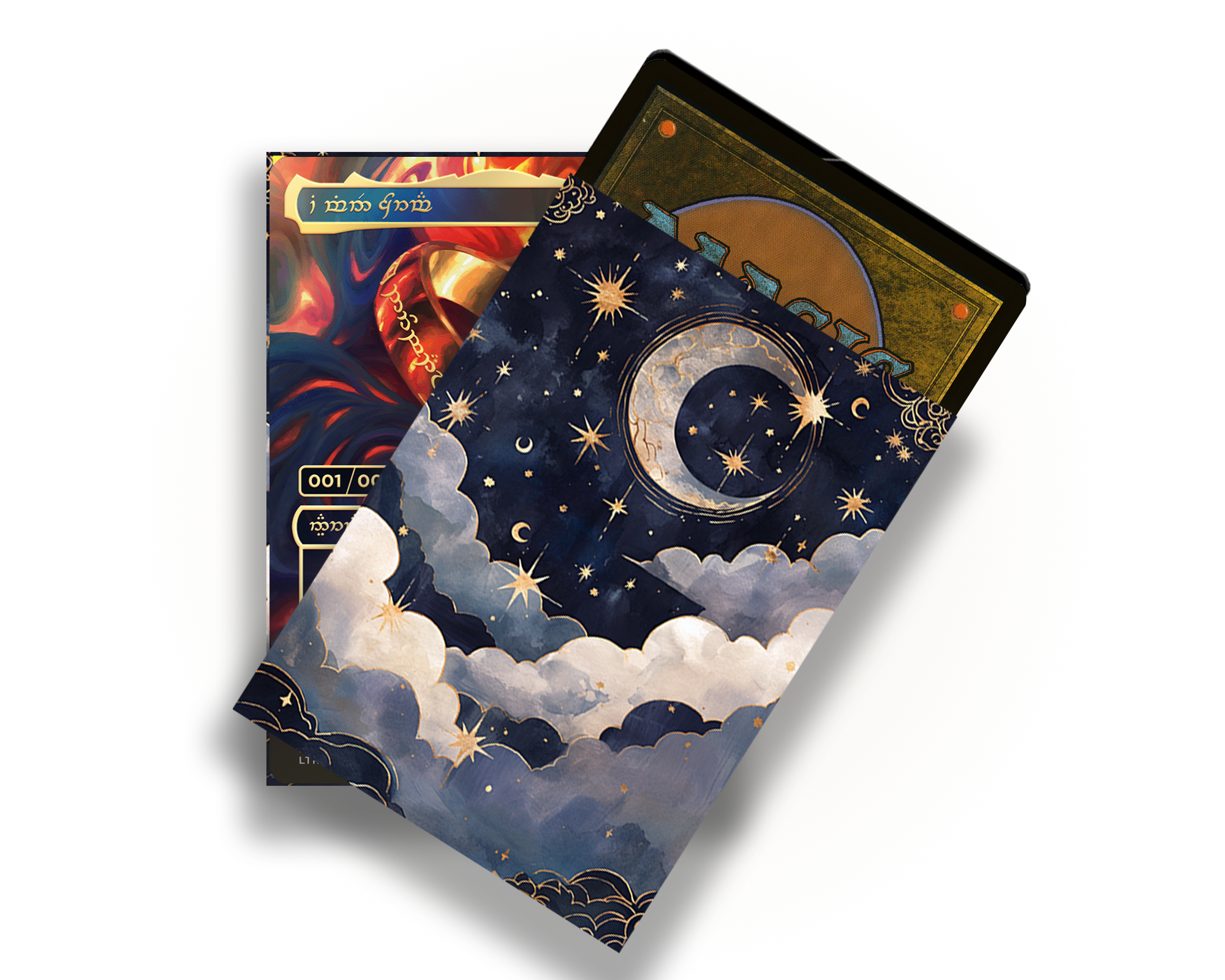 Blue And Gold Celestial Card Sleeves