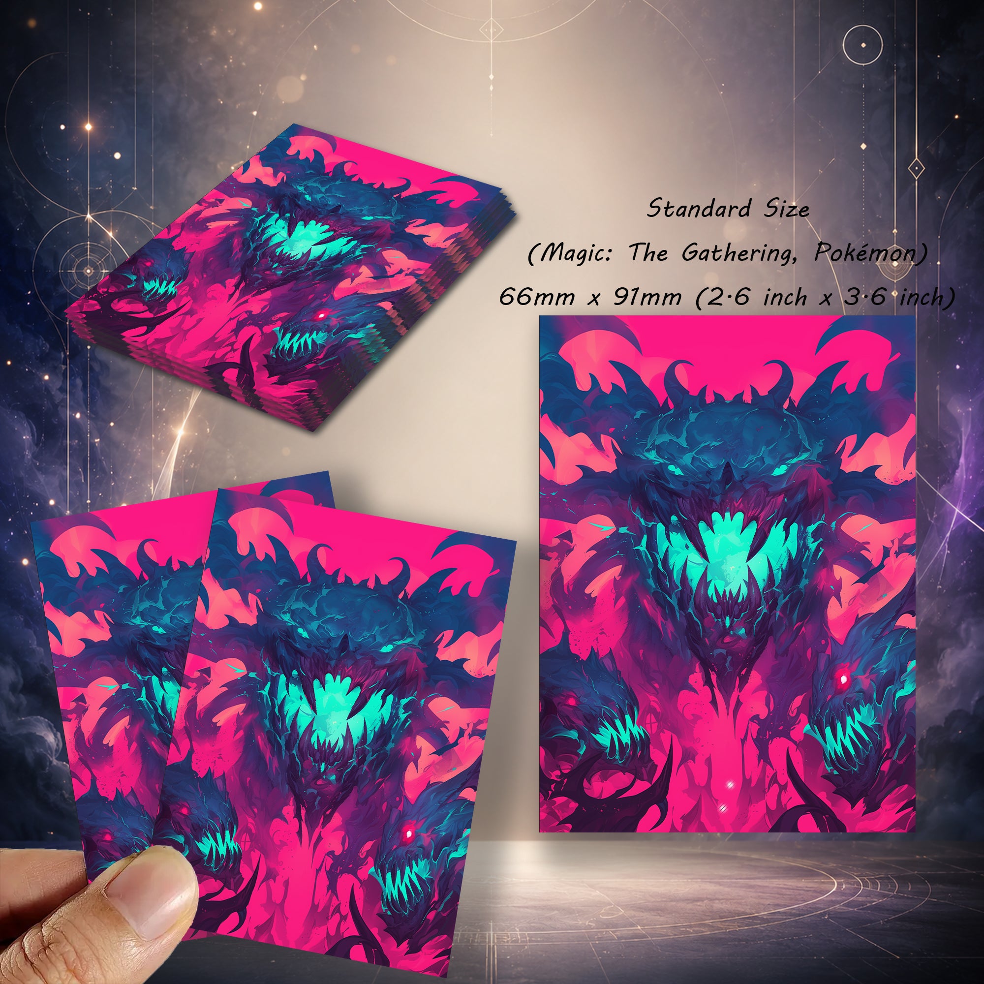 Cyan Fangs Monster TCG Card Sleeves