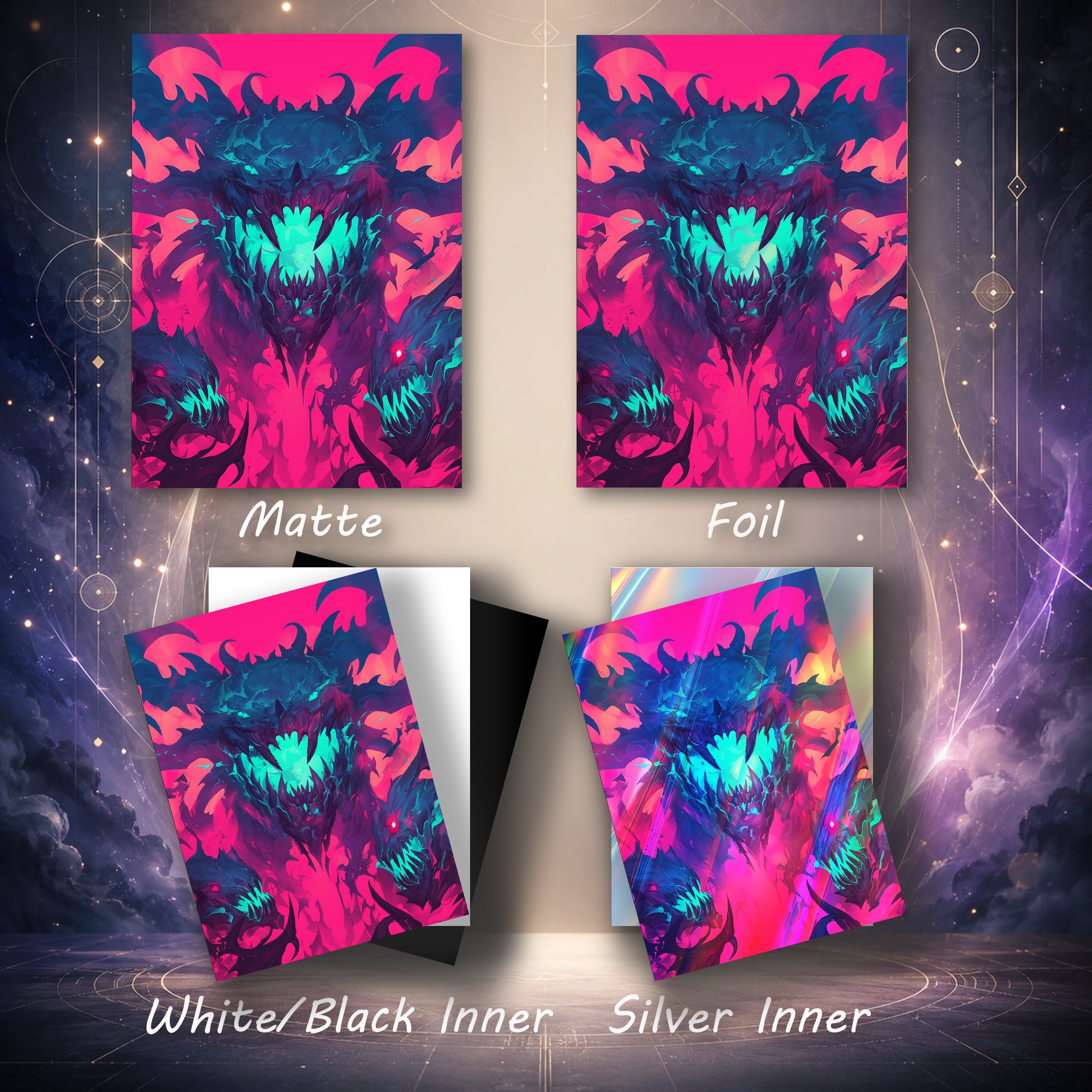 Cyan Fangs Monster TCG Card Sleeves