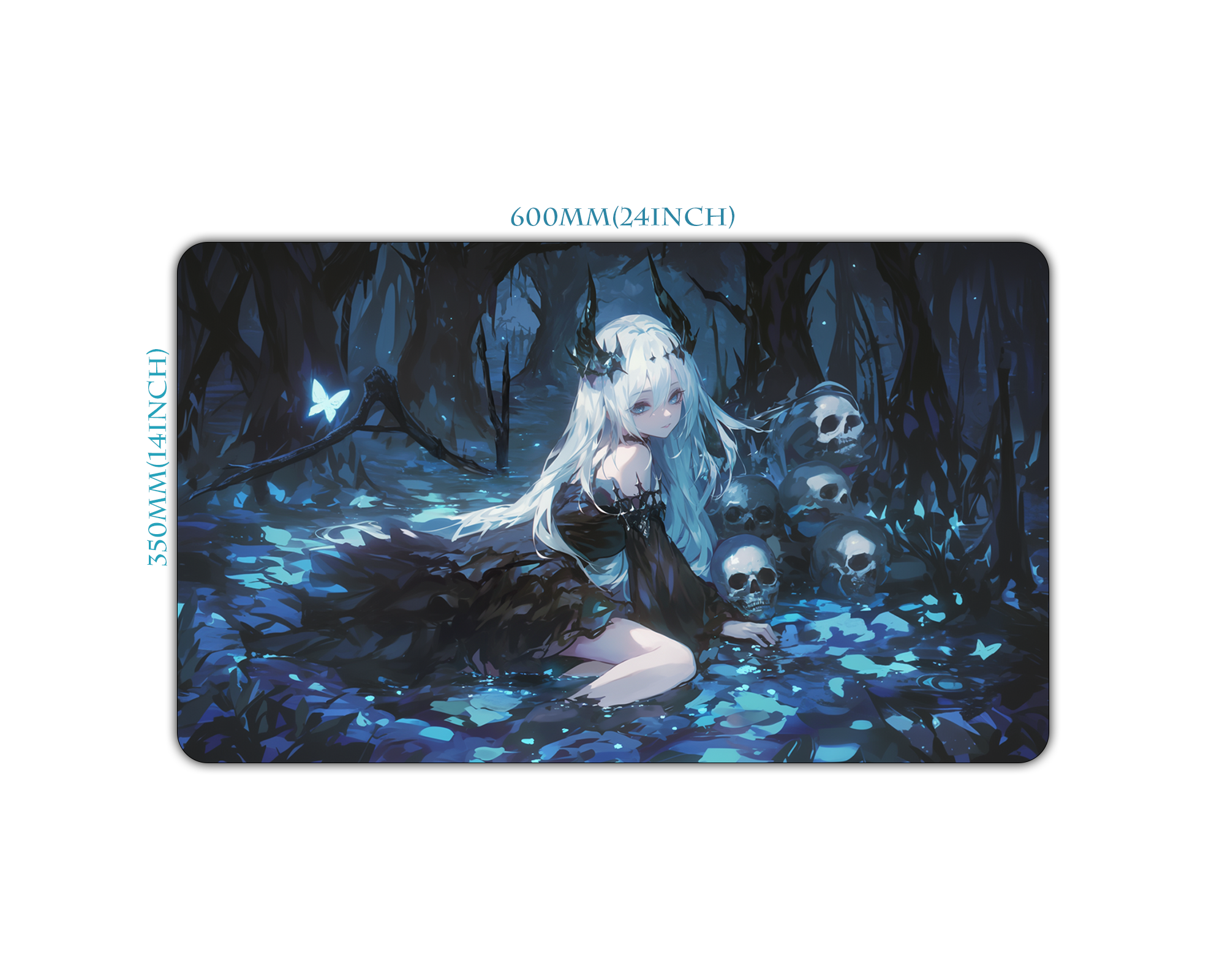 Dark Swamp Anime Girl  Play Mat| TCG Card game