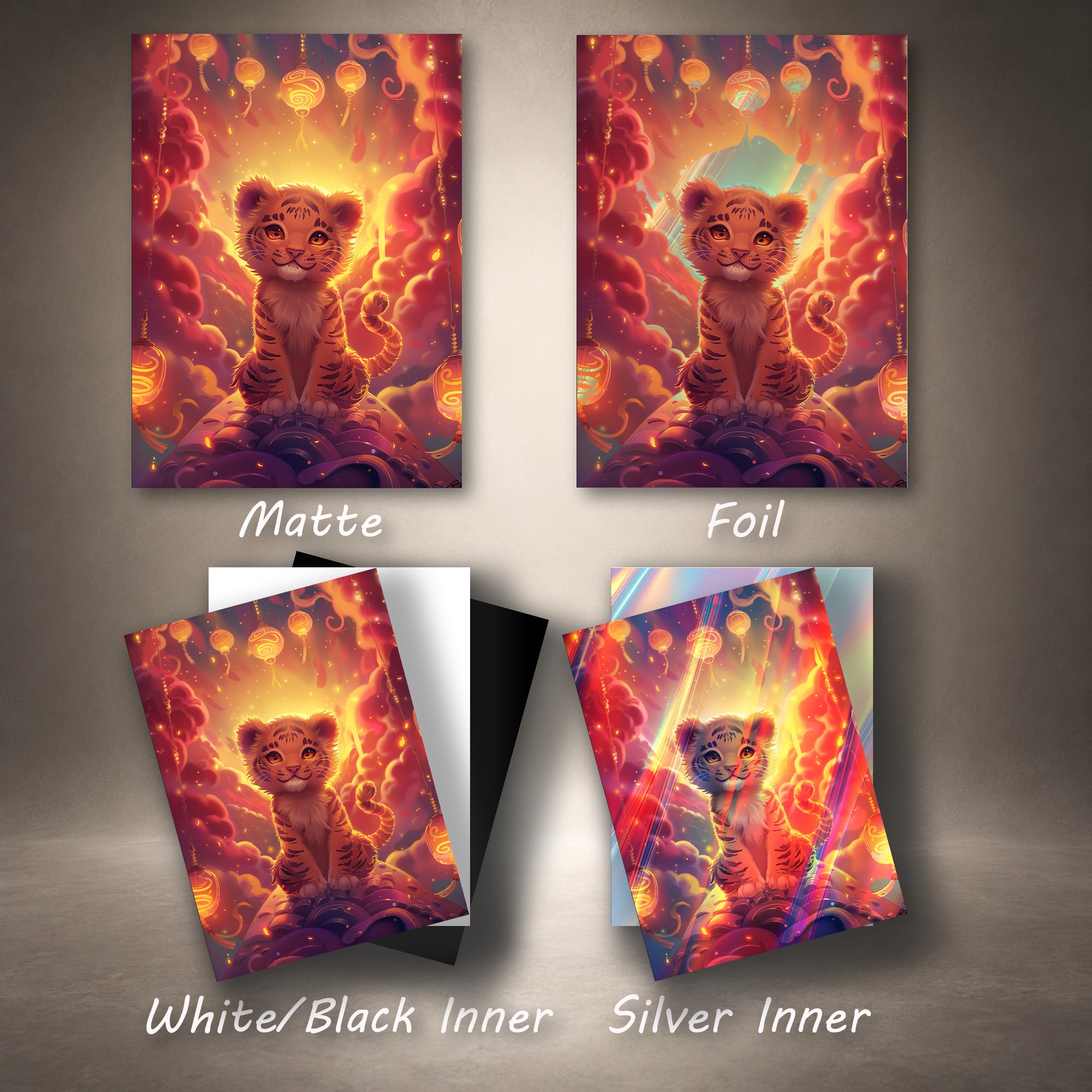 Festive Baby Tiger TCG Card Sleeves