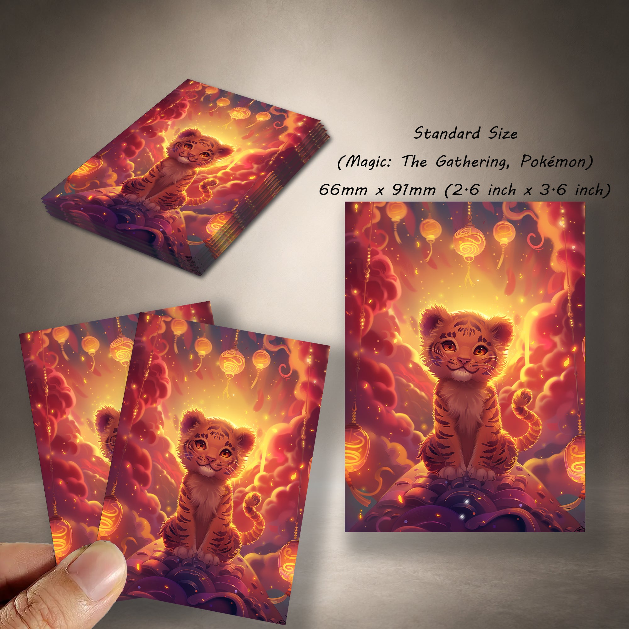 Festive Baby Tiger TCG Card Sleeves