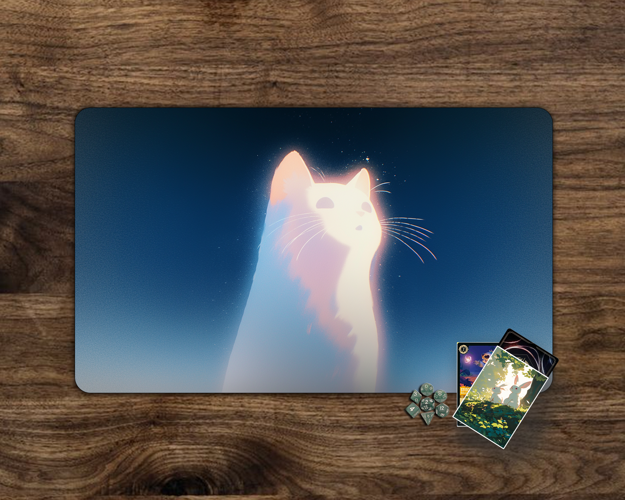 Glowing Cat Play Mat| TCG Card game