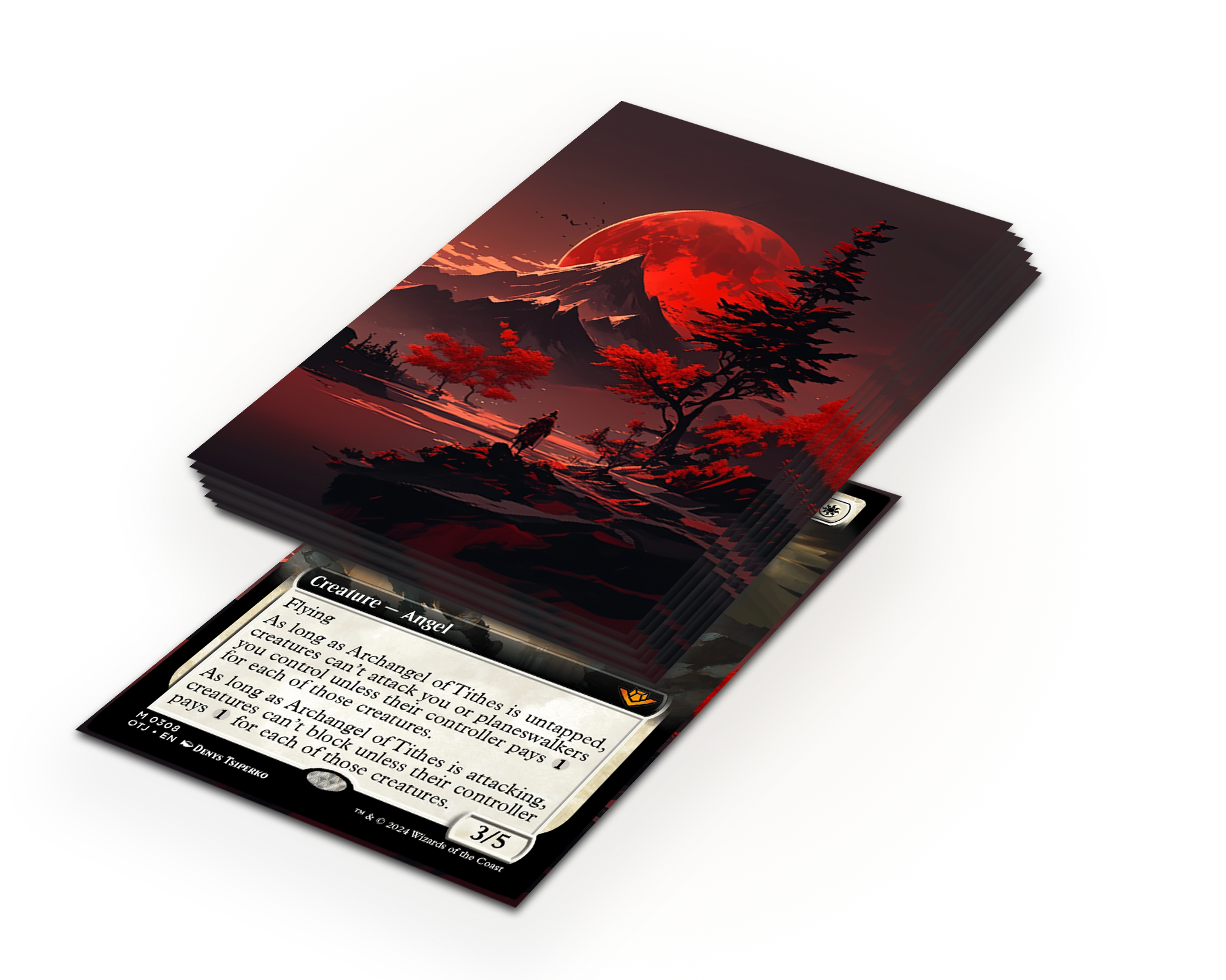 Rising Blood Moon Card Sleeves