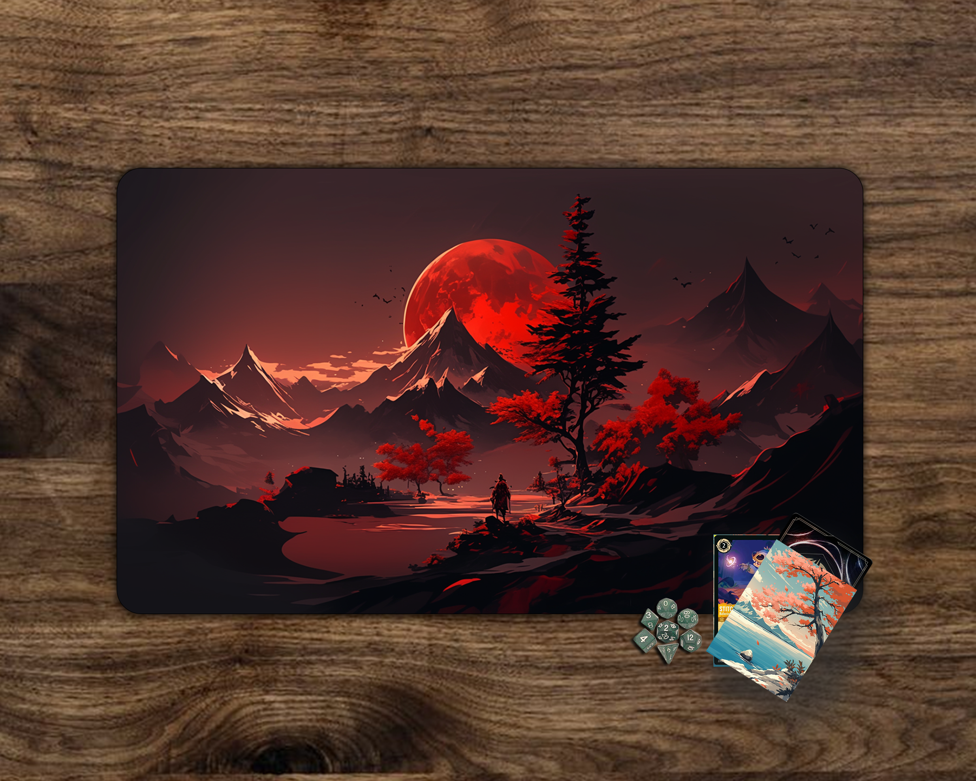 Rising Blood Moon Play Mat| TCG Card game