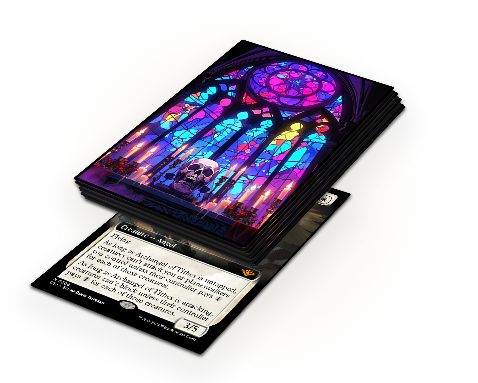 Stained Glass Skull Card Sleeves