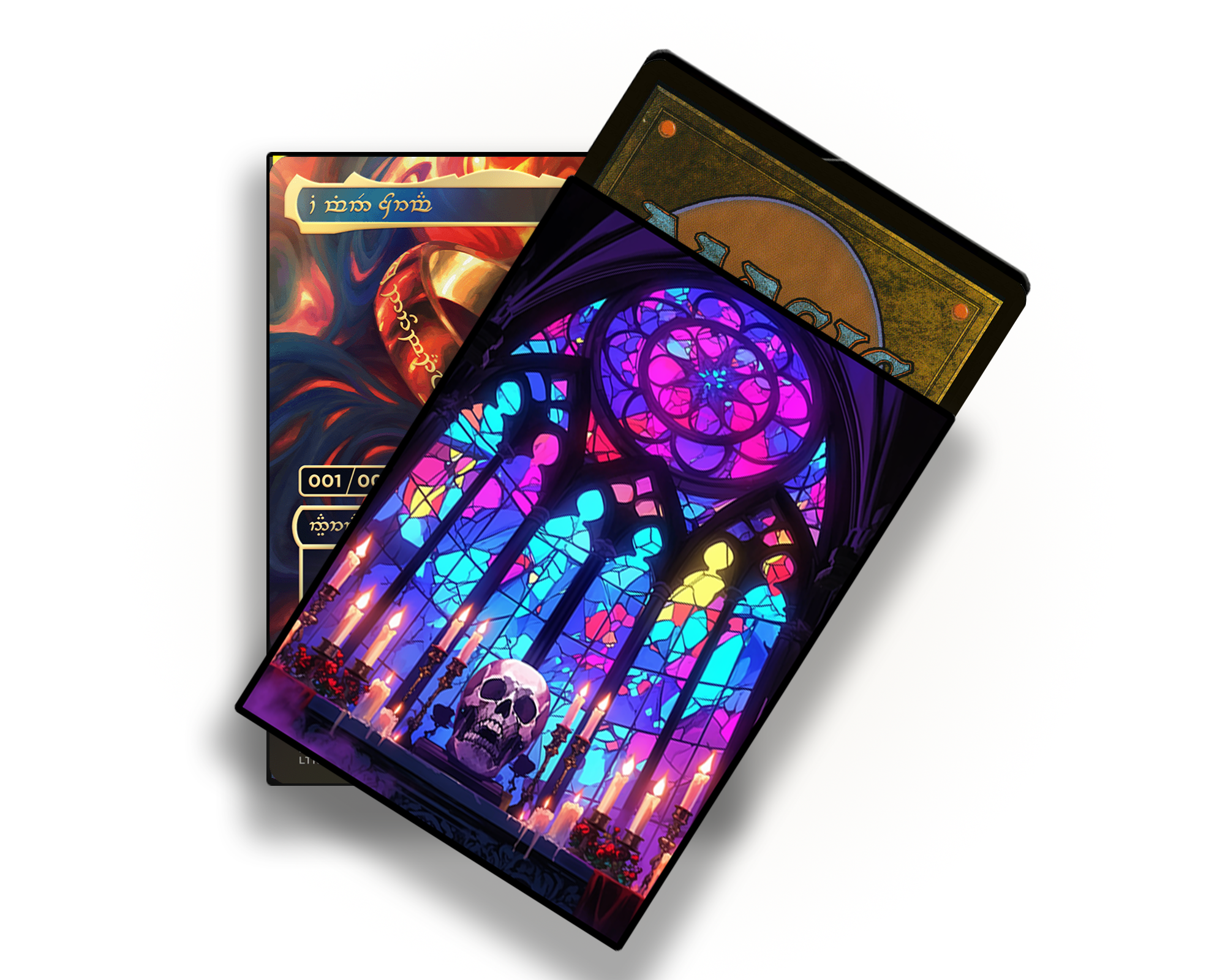 Stained Glass Skull Card Sleeves