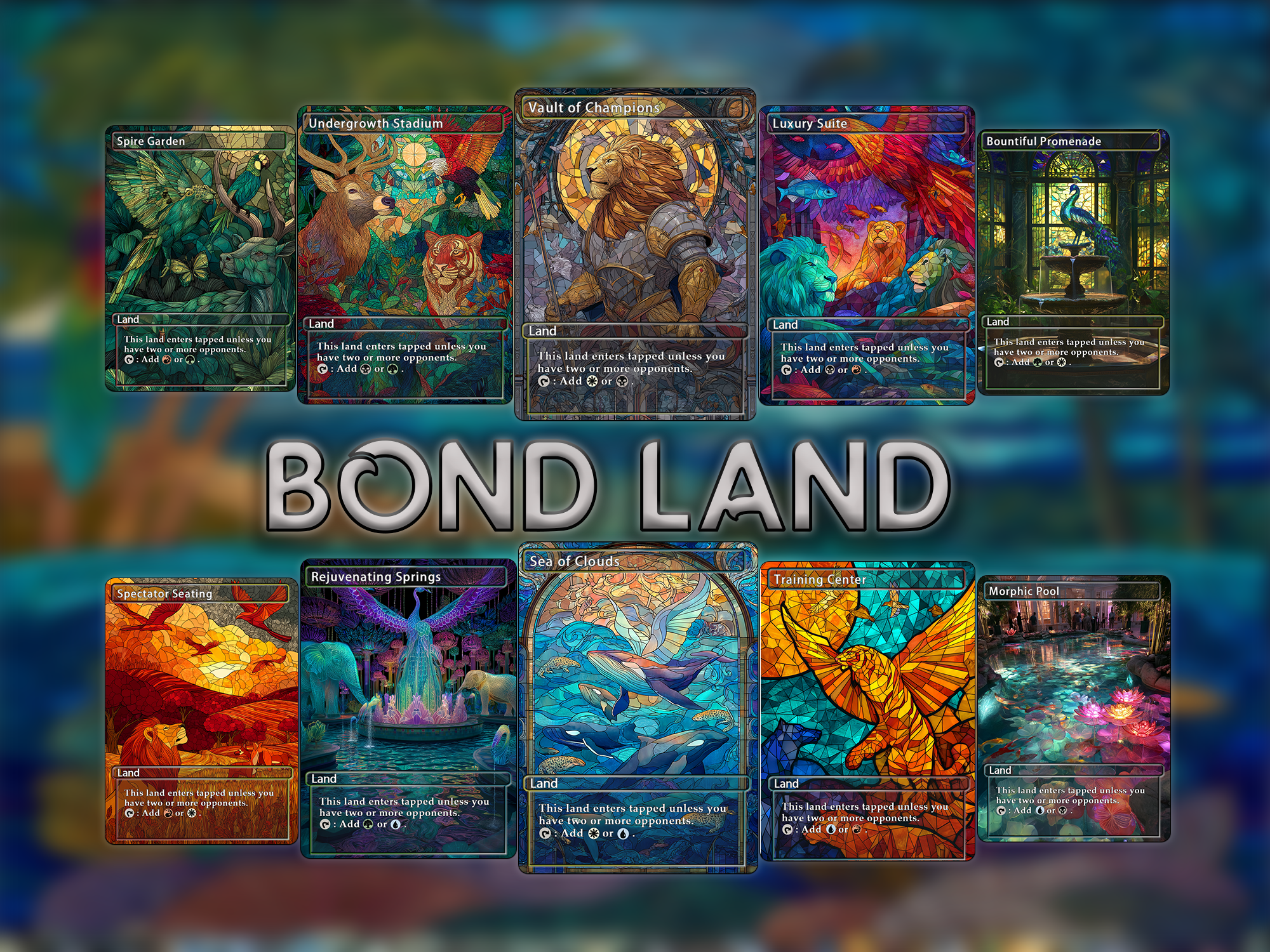 Mega EDH land pack animal styles lands set of 50 unique borderless custom proxy lands High quality lands for EDH or cEDH
